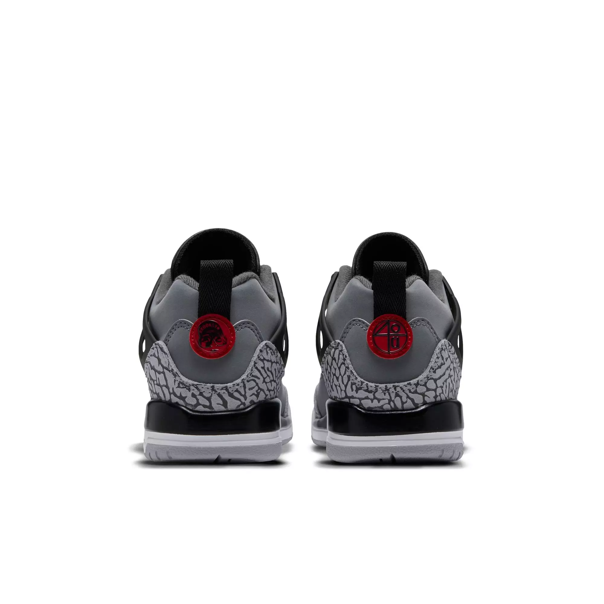 Jordan Spizike Low "Cool Grey/University Red/Black" Grade School Boys' Shoe - GREY/RED