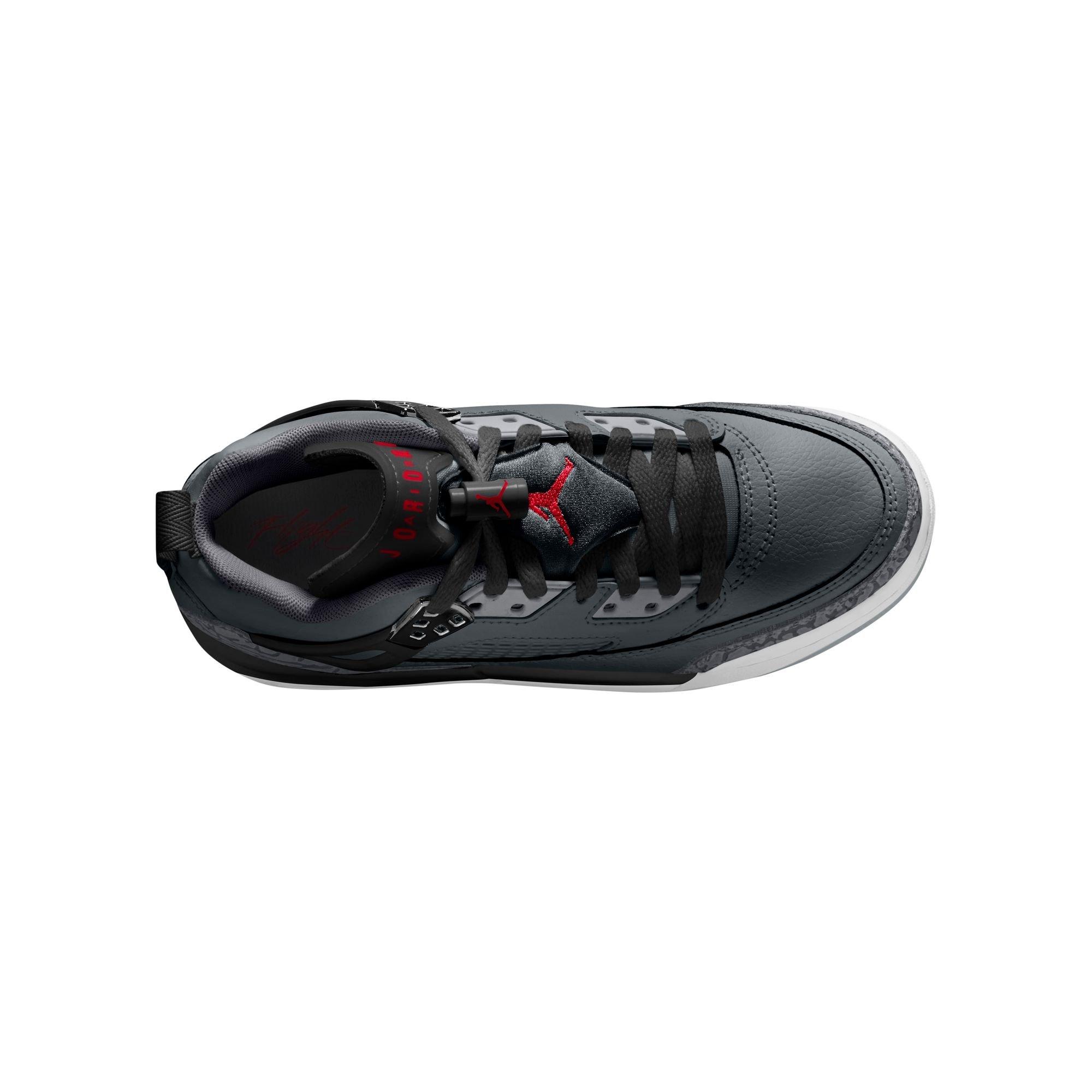 Jordan Spizike Low "Cool Grey/University Red/Black" Grade School Boys' Shoe - GREY/RED