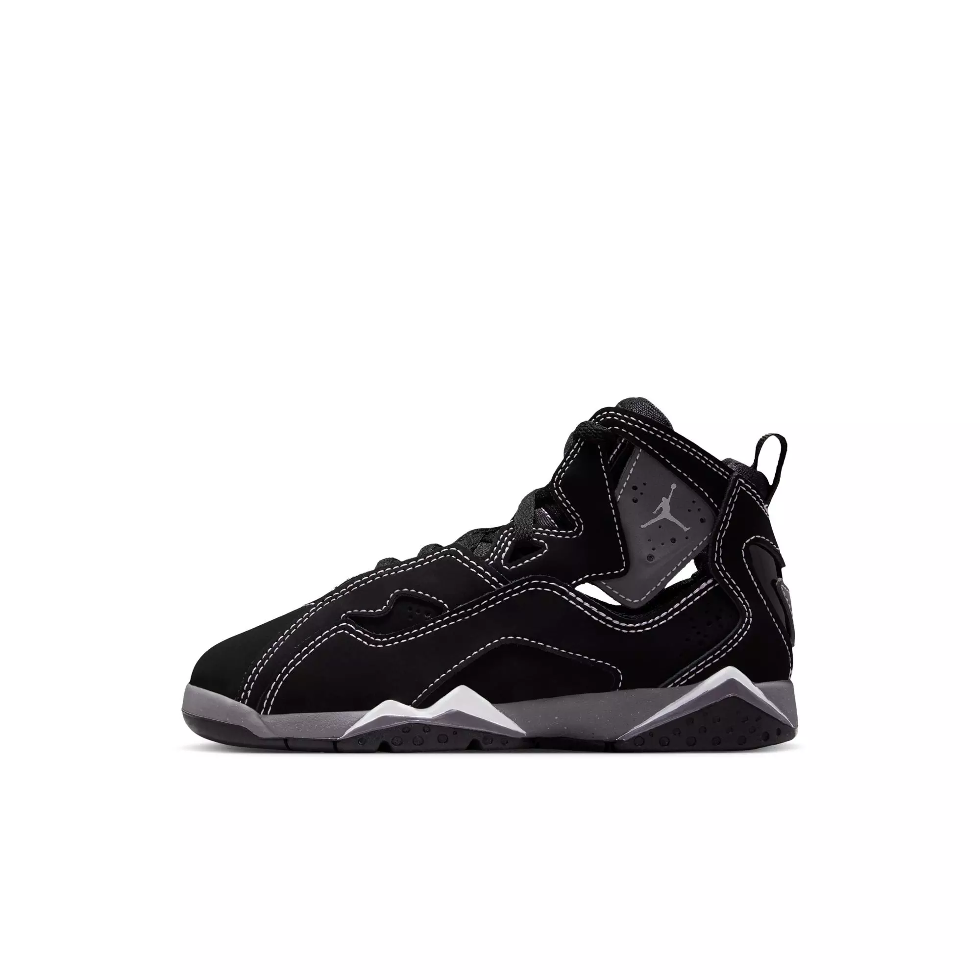 Jordan True Flight "Black/Metallic Silver/Lt Graphite" Preschool Boys' Shoe - BLACK/SILVER