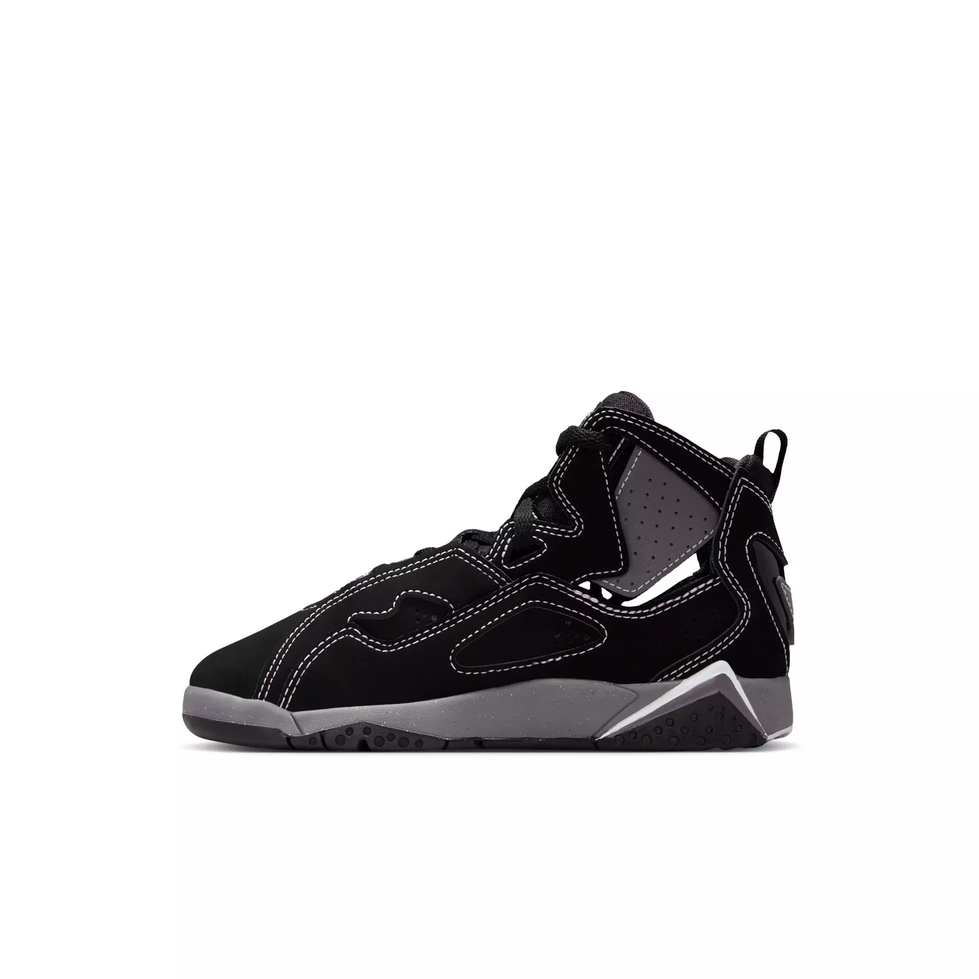 Jordan True Flight "Black/Metallic Silver/Lt Graphite" Preschool Boys' Shoe - BLACK/SILVER