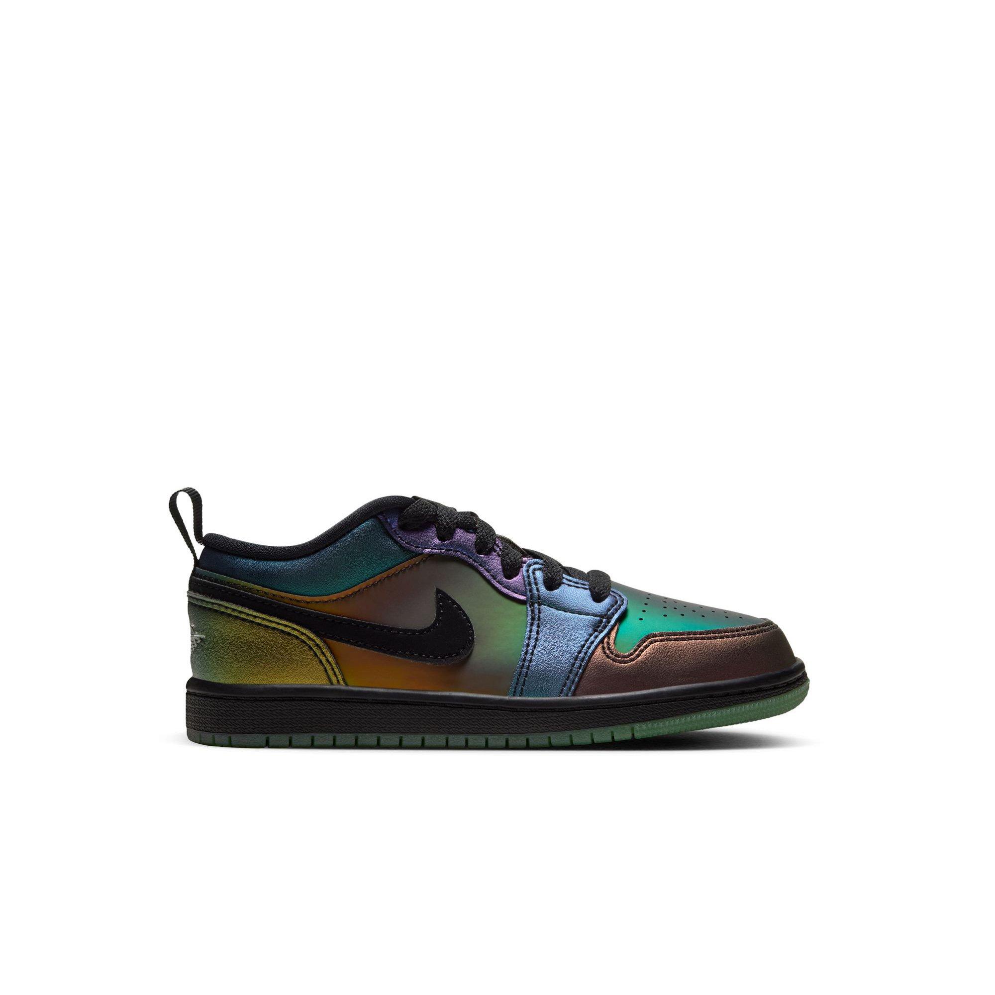 Jordan 1 Low SE "Magic Ball" Preschool Kids' Shoe - BLACK/METALLIC SILVER/ACTION GREEN