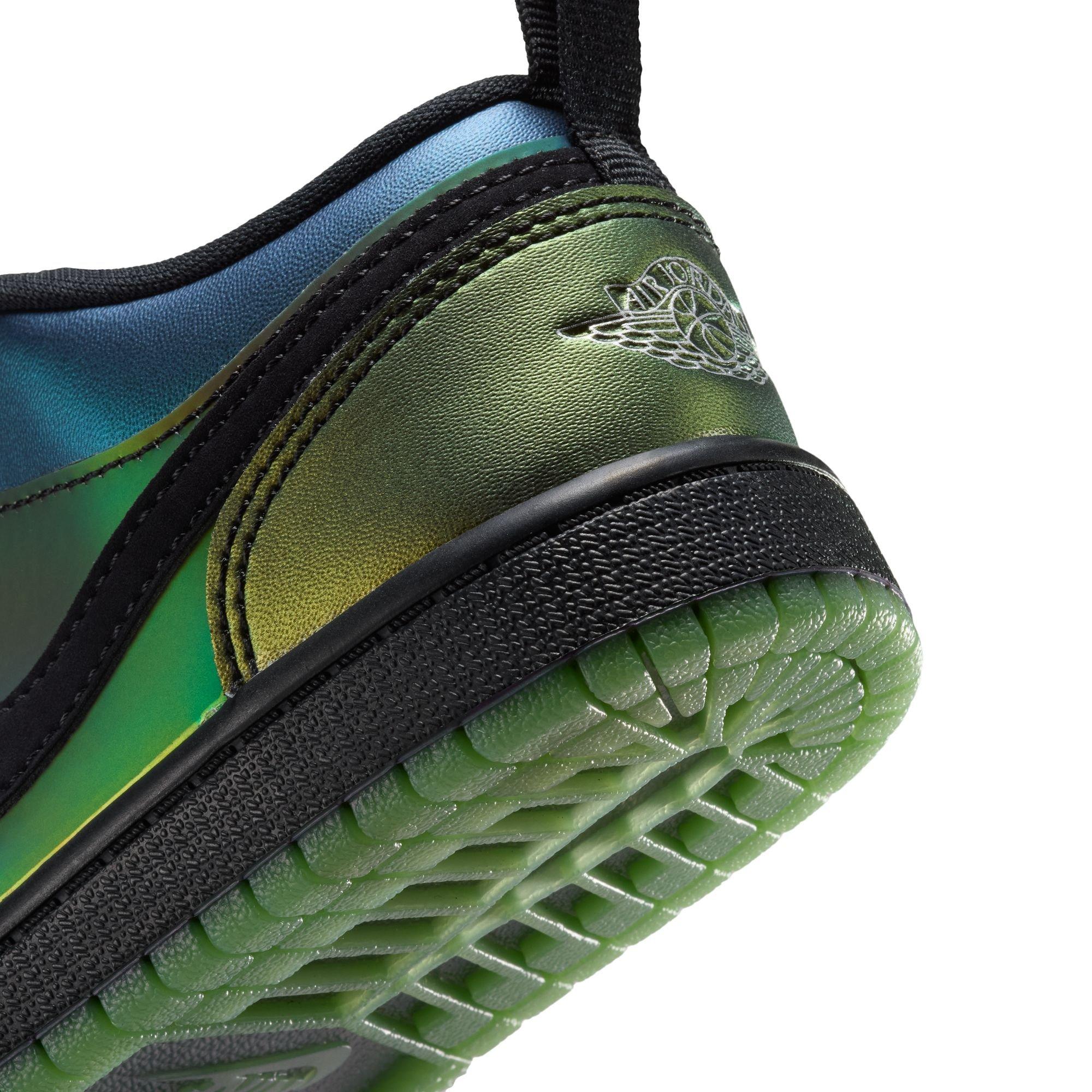 Jordan 1 Low SE "Magic Ball" Preschool Kids' Shoe - BLACK/METALLIC SILVER/ACTION GREEN