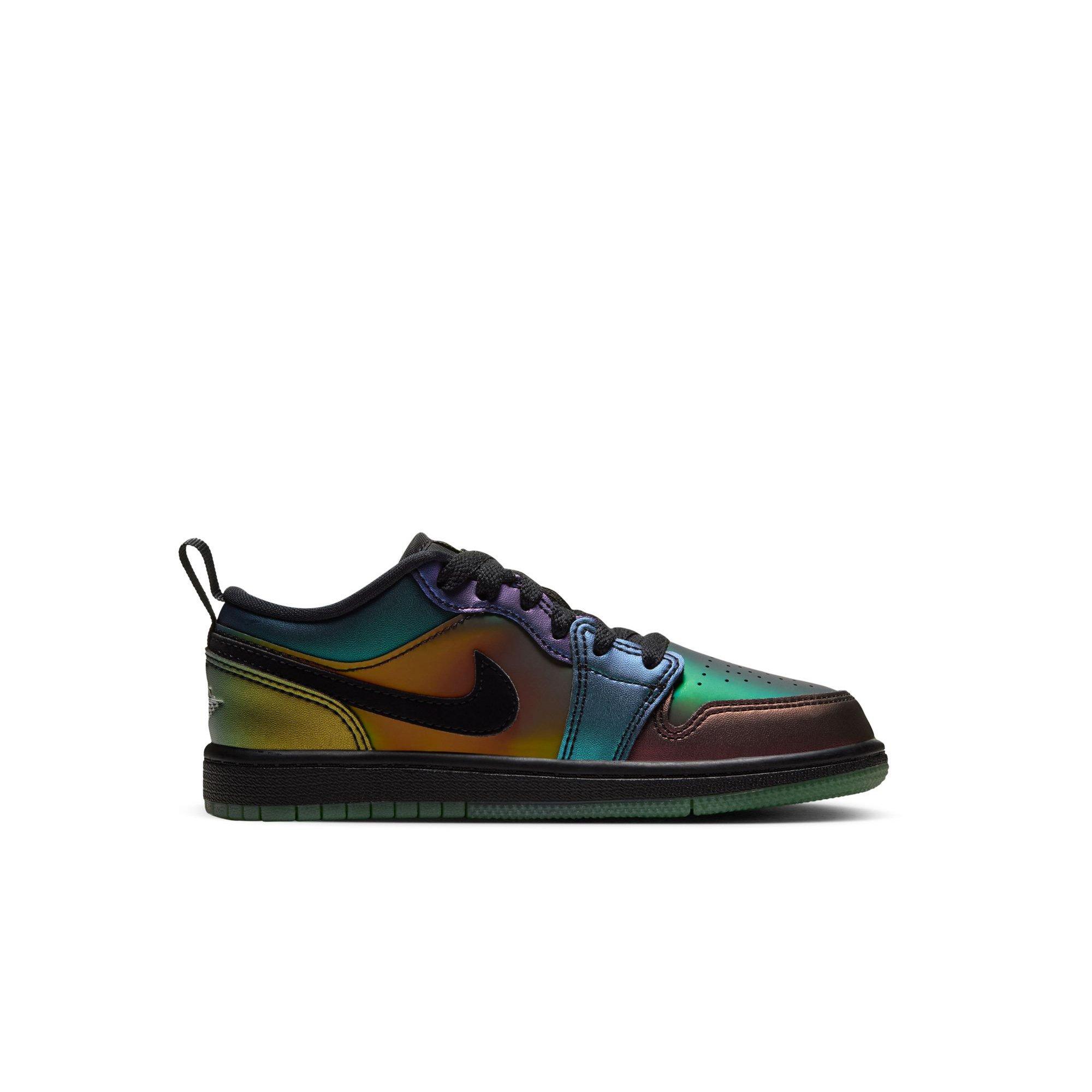 Jordan 1 Low SE "Magic Ball" Preschool Kids' Shoe - BLACK/METALLIC SILVER/ACTION GREEN
