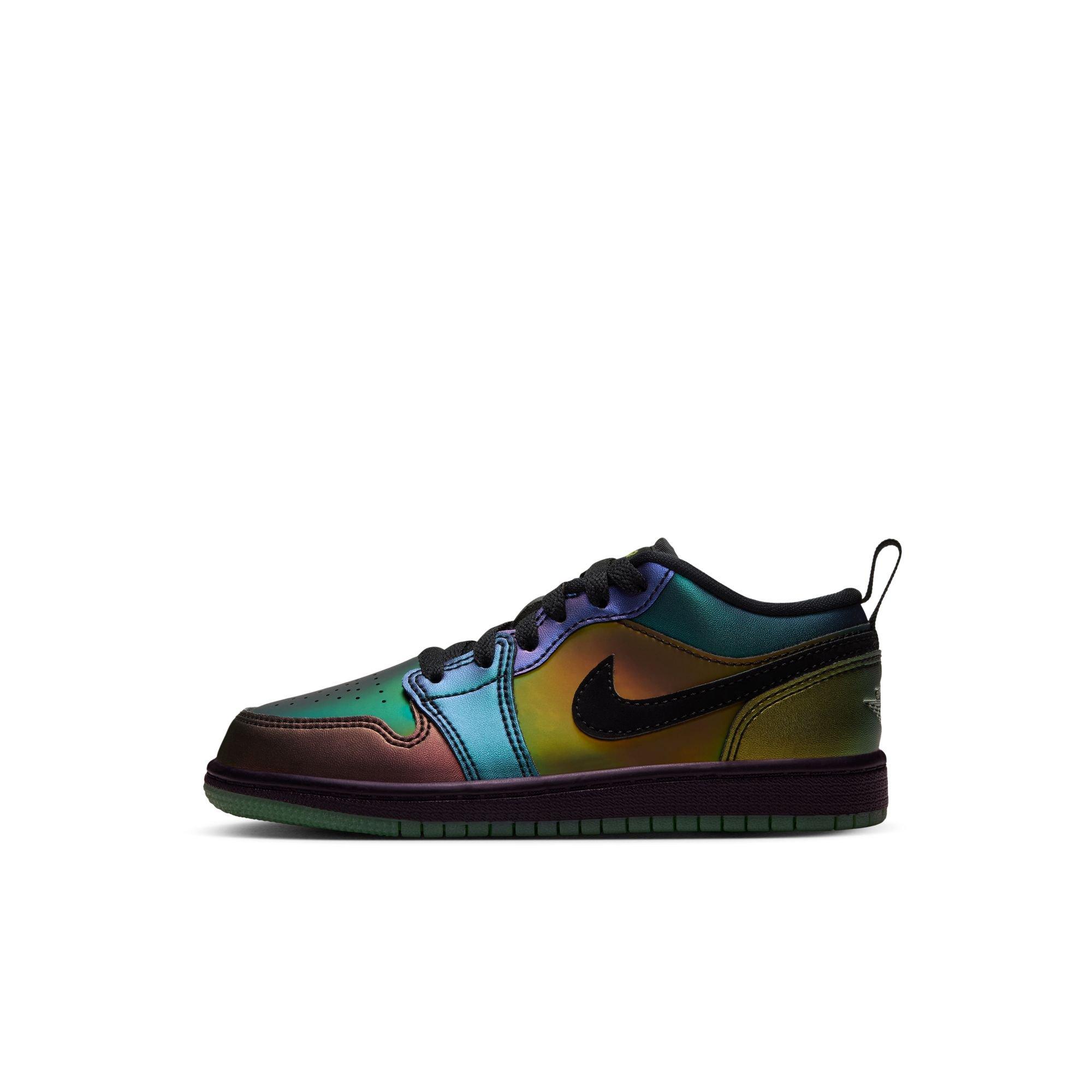 Jordan 1 Low SE "Magic Ball" Preschool Kids' Shoe - BLACK/METALLIC SILVER/ACTION GREEN