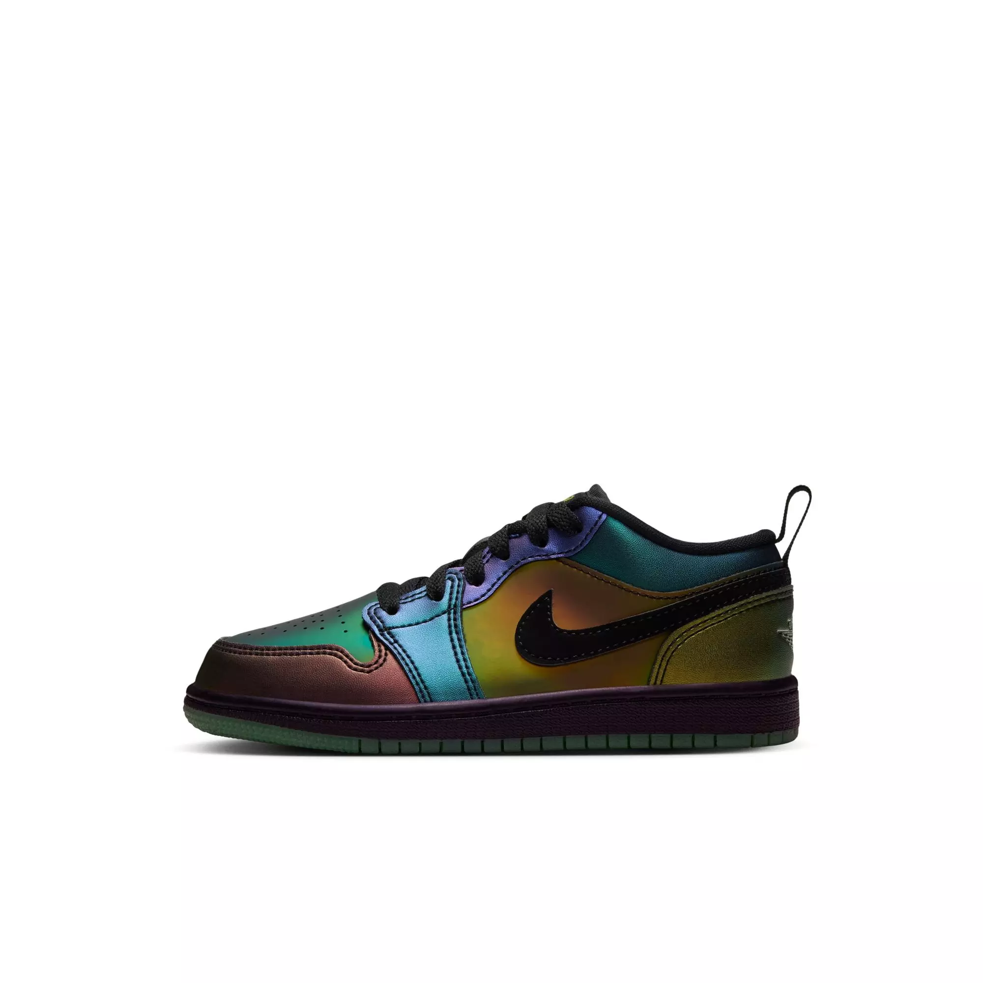 Jordan 1 Low SE "Magic Ball" Preschool Kids' Shoe - BLACK/METALLIC SILVER/ACTION GREEN