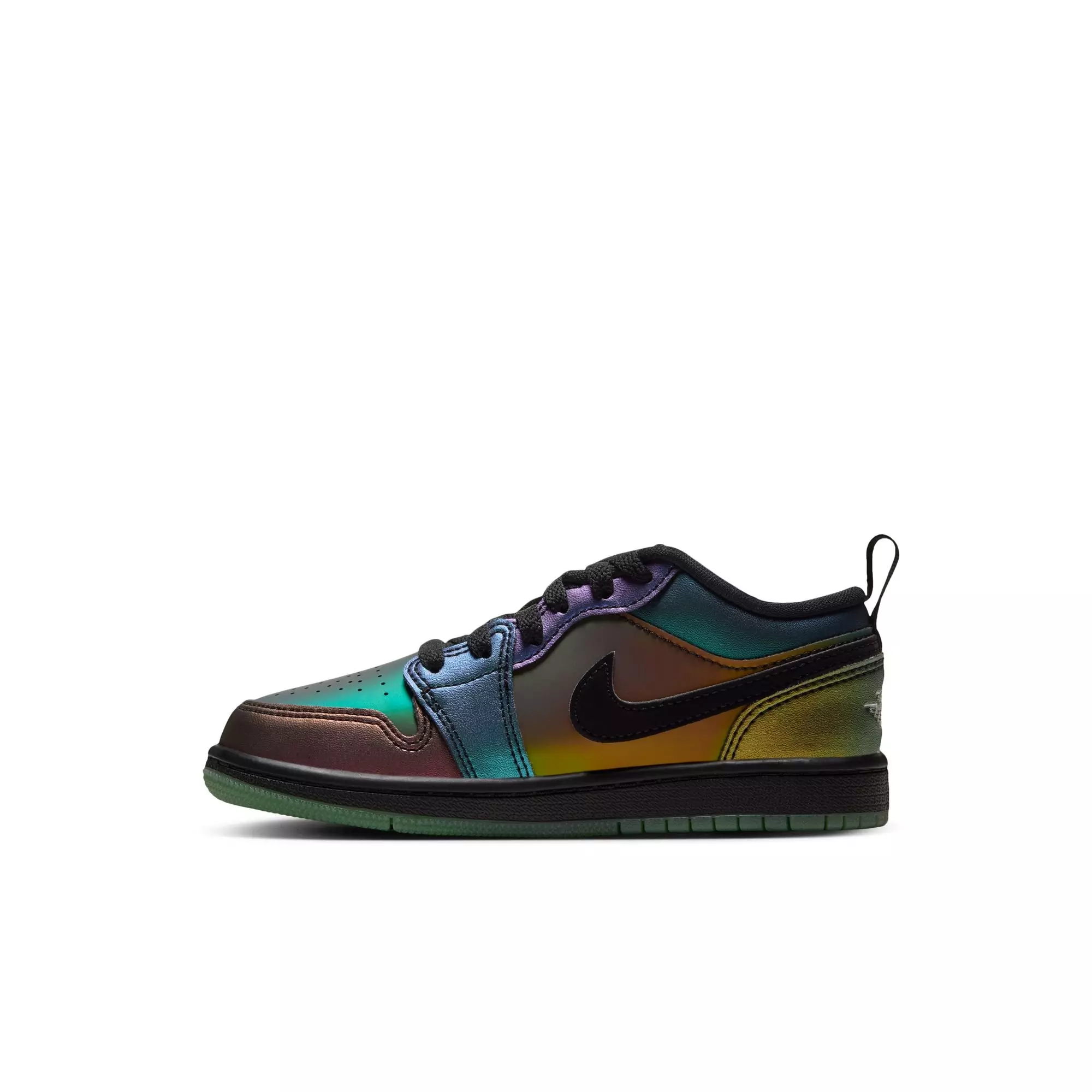 Jordan 1 Low SE "Magic Ball" Preschool Kids' Shoe - BLACK/METALLIC SILVER/ACTION GREEN