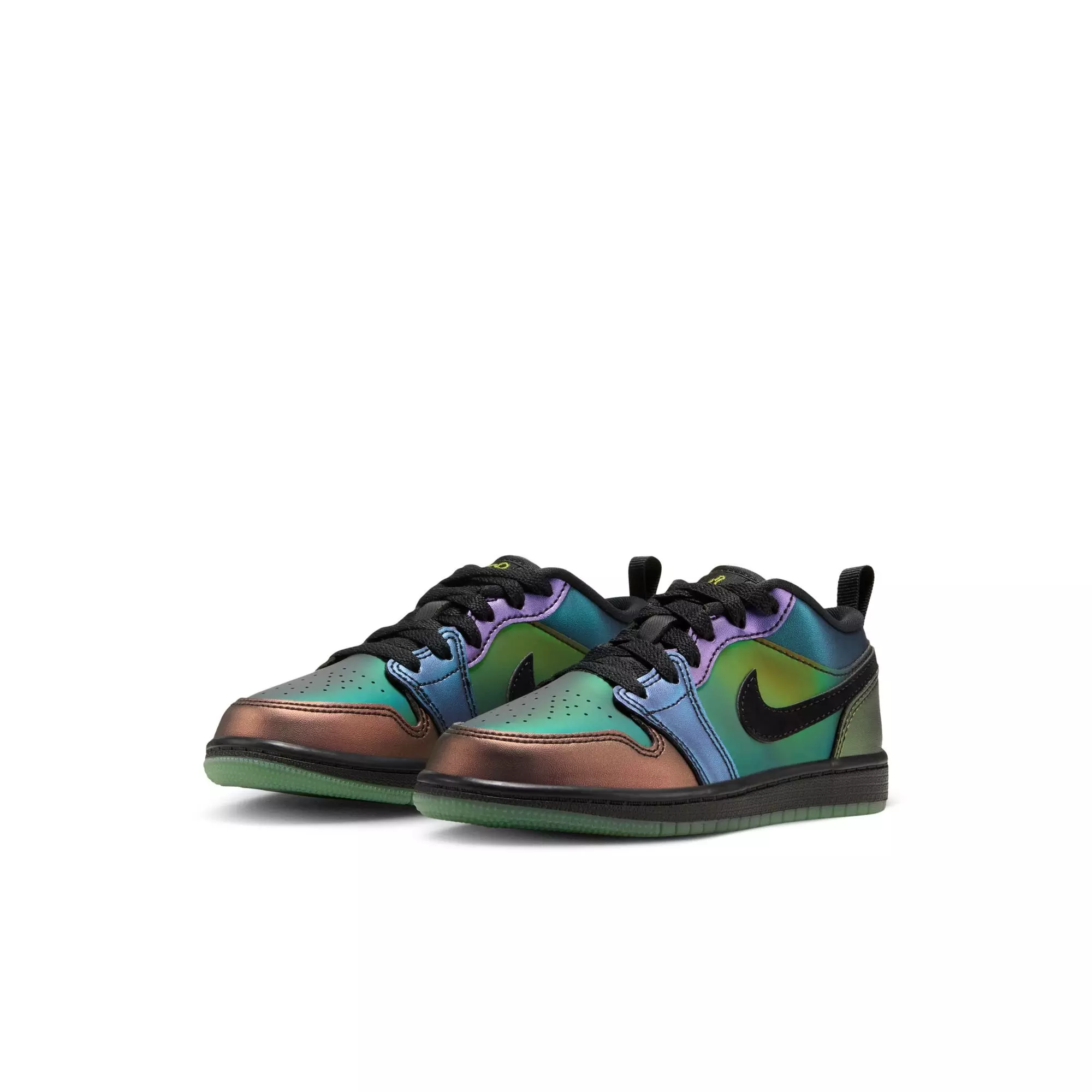 Jordan 1 Low SE "Magic Ball" Preschool Kids' Shoe - BLACK/METALLIC SILVER/ACTION GREEN
