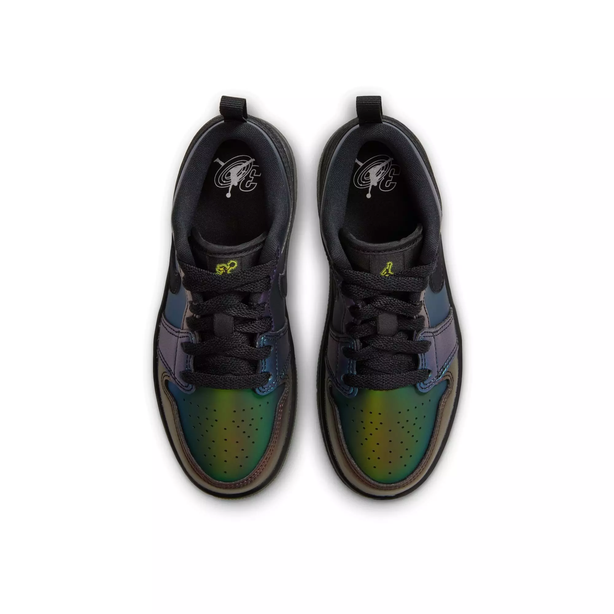 Jordan 1 Low SE "Magic Ball" Preschool Kids' Shoe - BLACK/METALLIC SILVER/ACTION GREEN