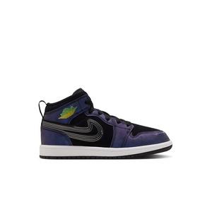 Jordan 1 Mid SE "Space Jam" Preschool Kids' Shoe - BLACK/YELLOW ZEST/ACTION GREEN