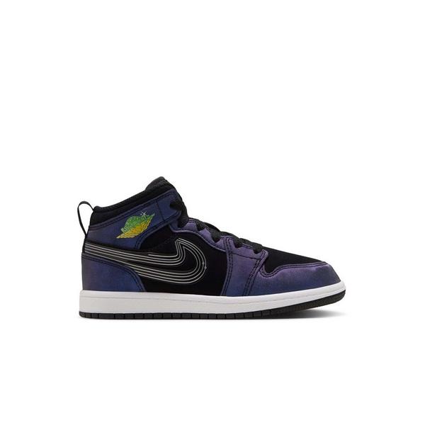 Jordan 1 Mid SE "Space Jam" Preschool Kids' Shoe - BLACK/YELLOW ZEST/ACTION GREEN