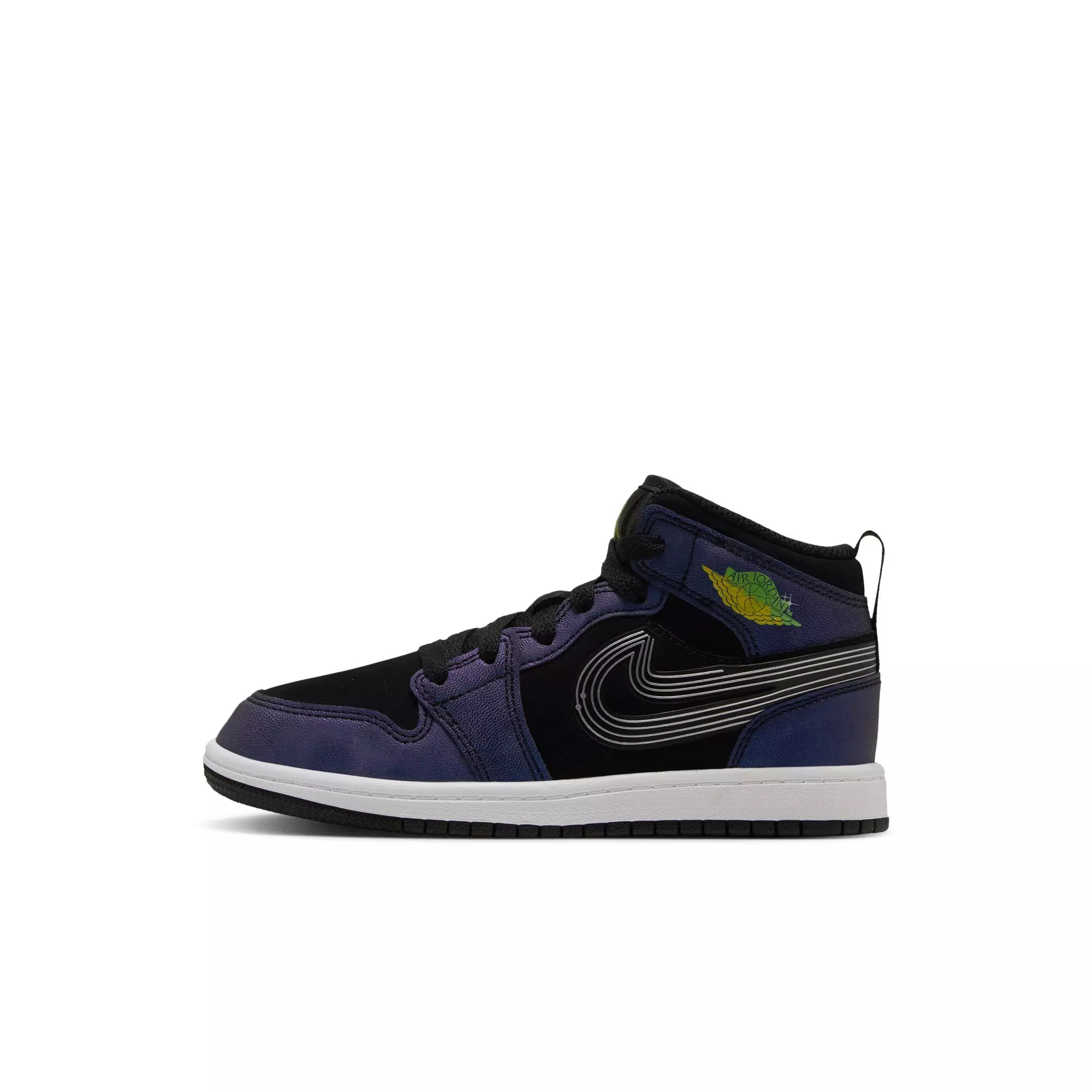 Jordan 1 Mid SE "Space Jam" Preschool Kids' Shoe - BLACK/YELLOW ZEST/ACTION GREEN