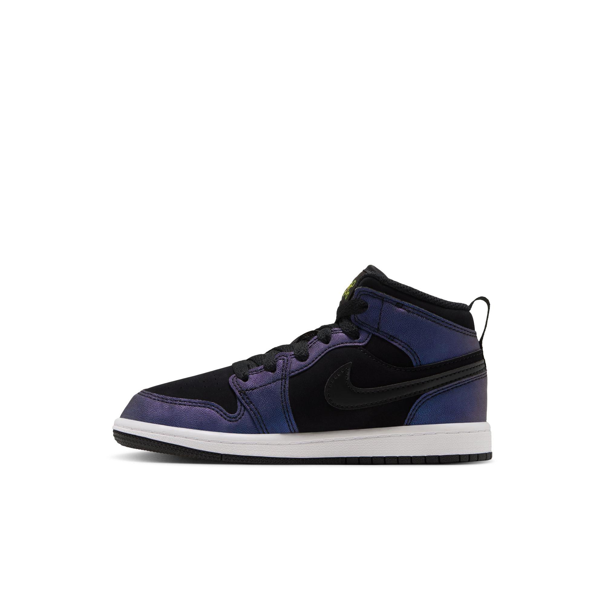 Jordan 1 Mid SE "Space Jam" Preschool Kids' Shoe - BLACK/YELLOW ZEST/ACTION GREEN