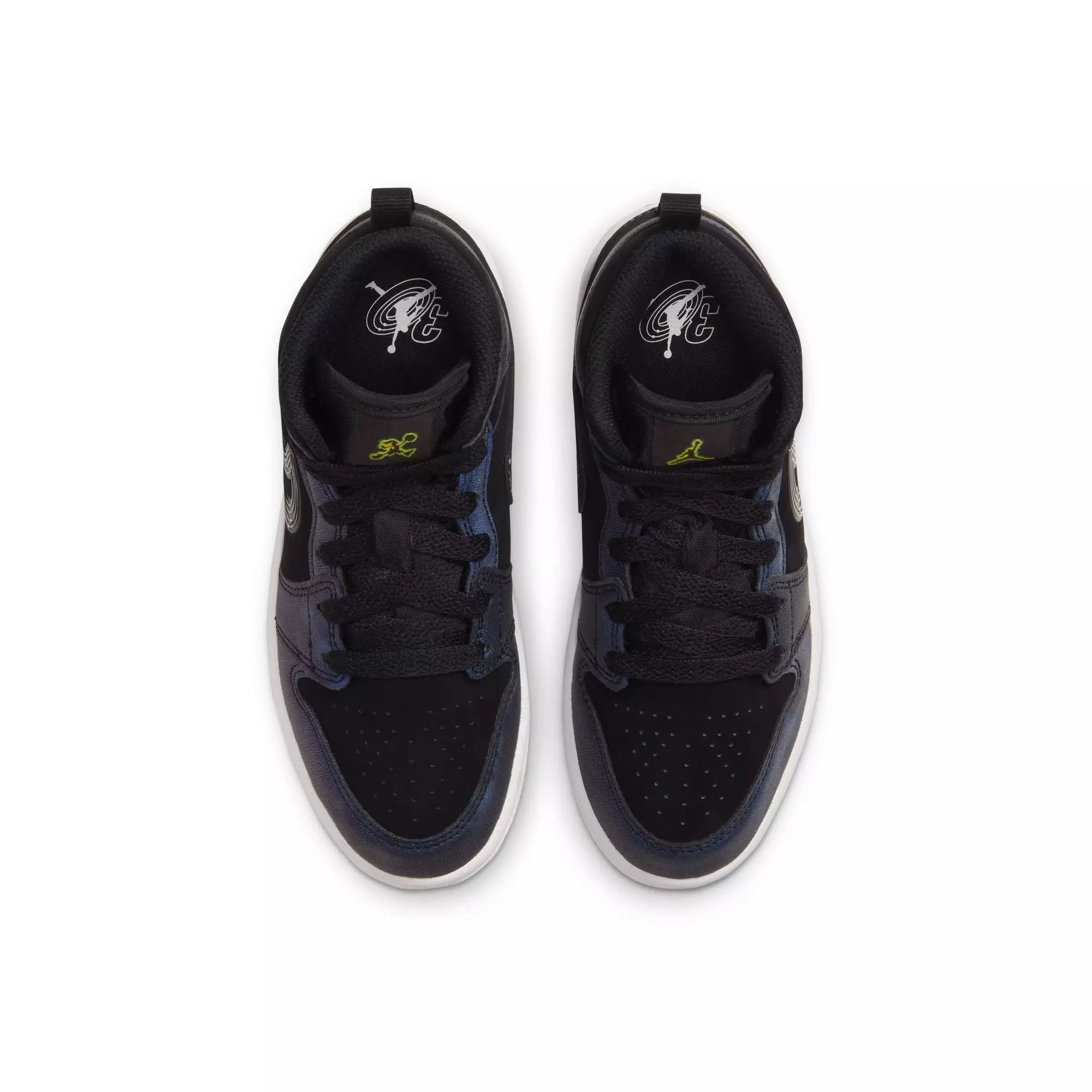 Jordan 1 Mid SE "Space Jam" Preschool Kids' Shoe - BLACK/YELLOW ZEST/ACTION GREEN