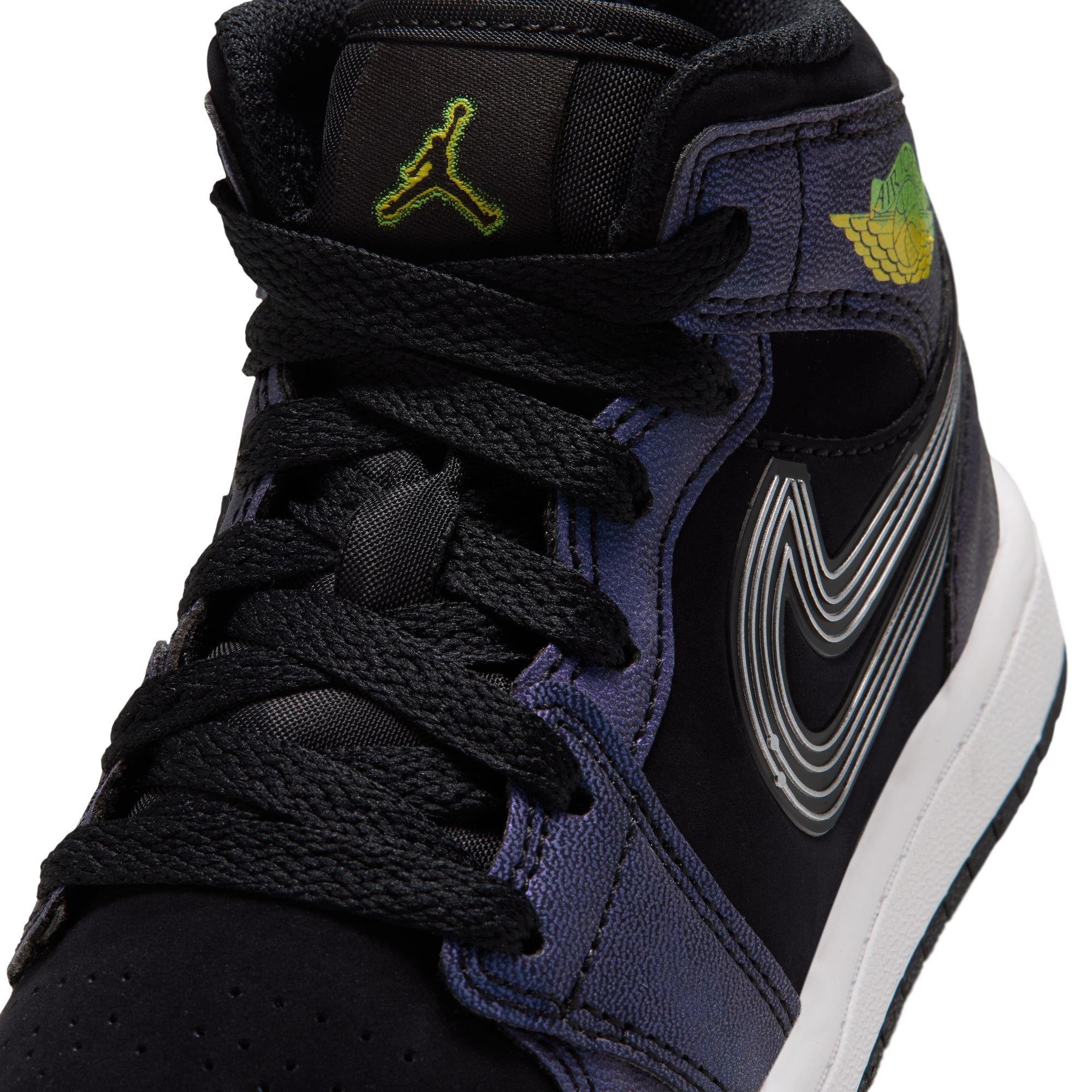 Jordan 1 Mid SE "Space Jam" Preschool Kids' Shoe - BLACK/YELLOW ZEST/ACTION GREEN