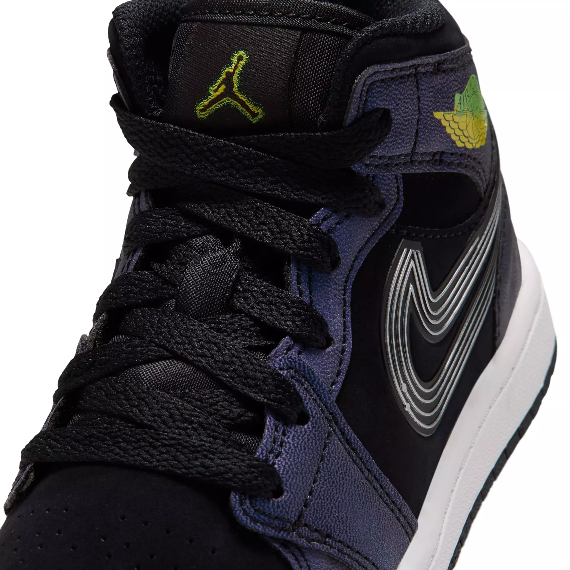 Jordan 1 Mid SE "Space Jam" Preschool Kids' Shoe - BLACK/YELLOW ZEST/ACTION GREEN