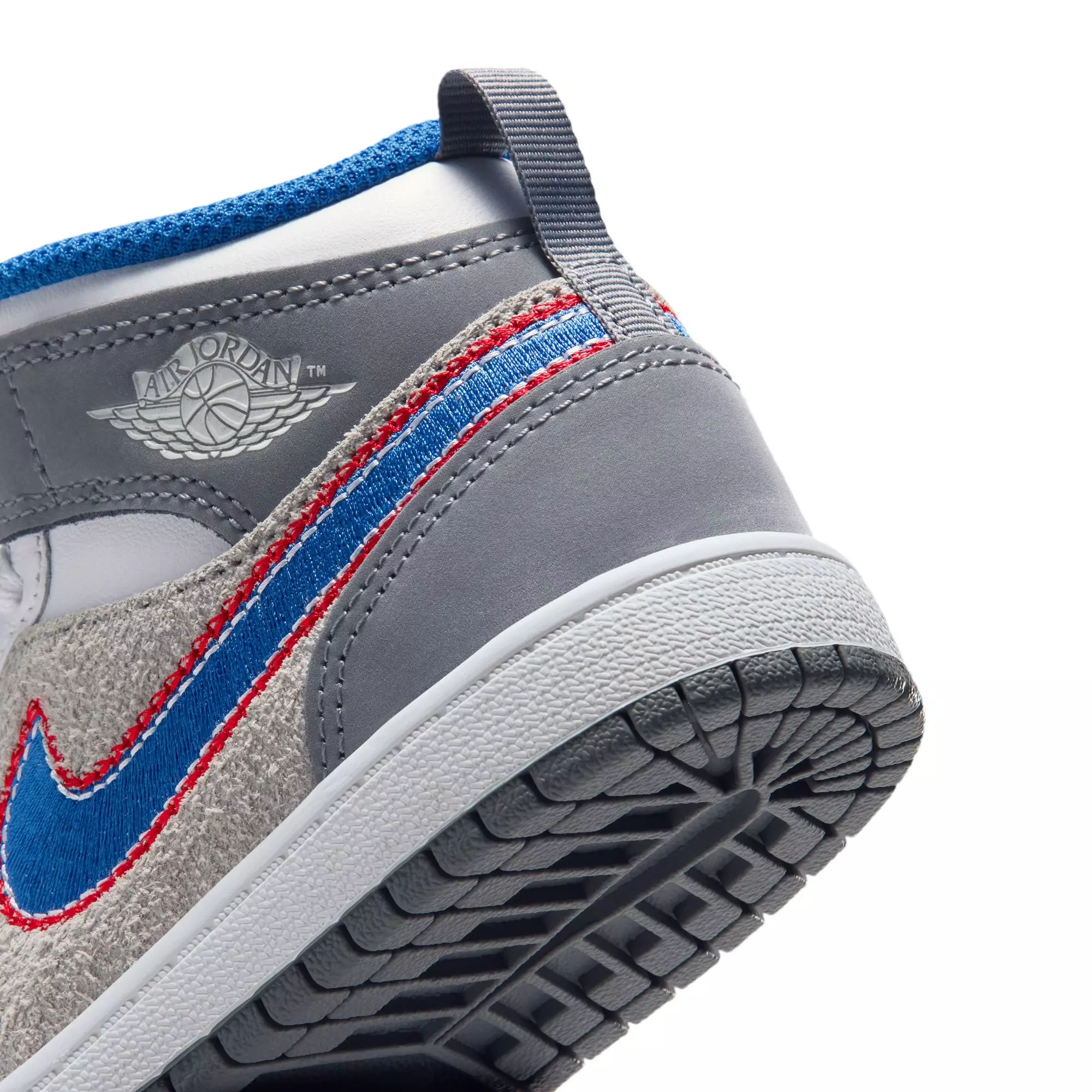 Jordan 1 Mid SE "Hare" Preschool Kids' Shoe - LT SMOKE GREY/VARSITY ROYAL