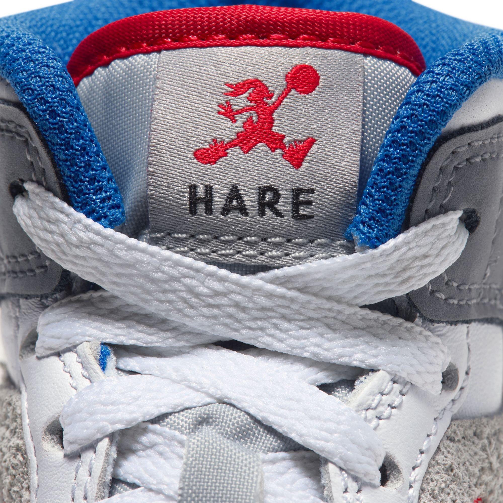 Jordan 1 Mid SE "Hare" Preschool Kids' Shoe - LT SMOKE GREY/VARSITY ROYAL