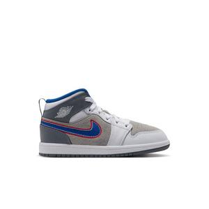 Jordan 1 Mid SE "Hare" Preschool Kids' Shoe - LT SMOKE GREY/VARSITY ROYAL
