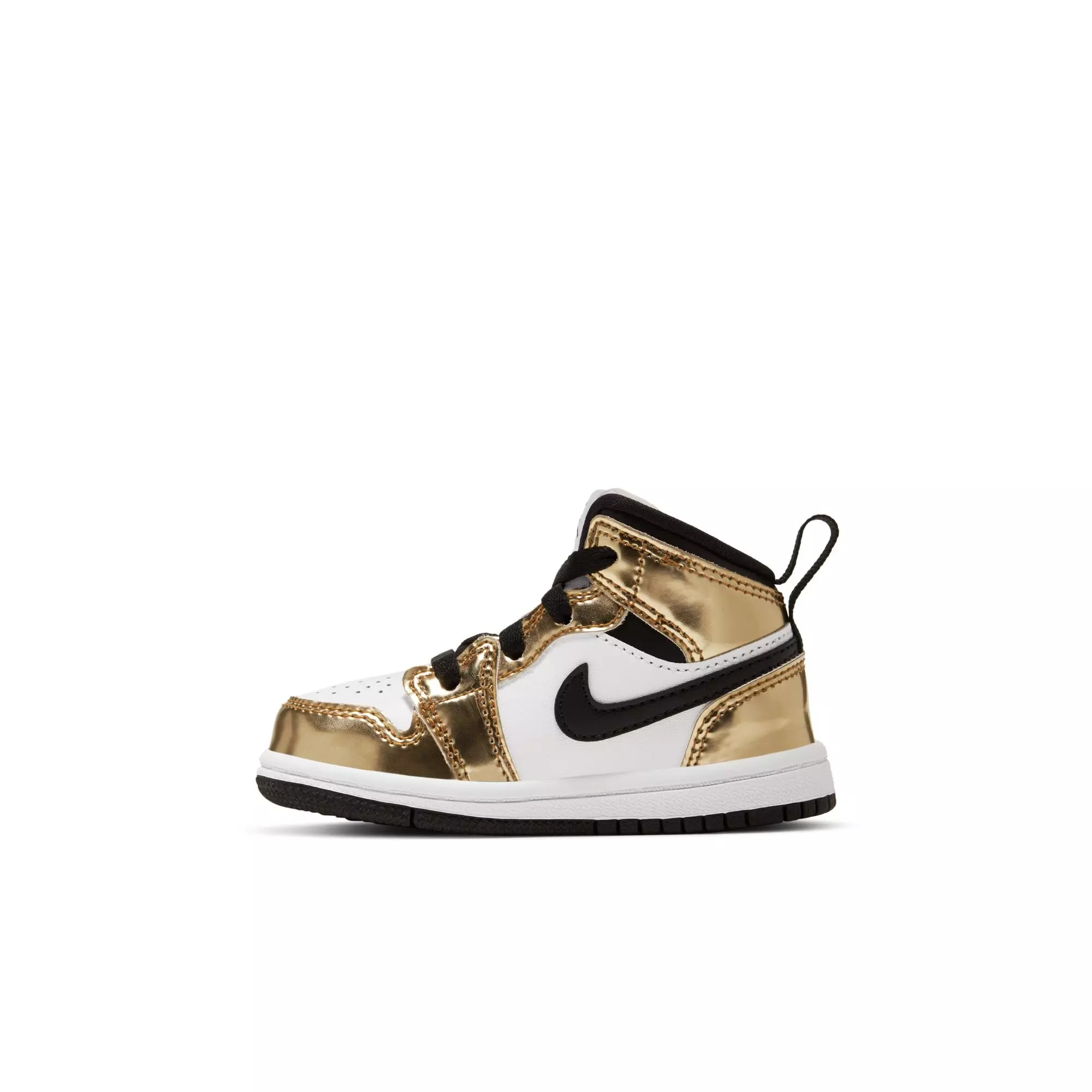 Jordan 1 Mid SE "Metallic Gold/Black/White" Toddler Boys' Shoe - GOLD/BLACK/WHITE