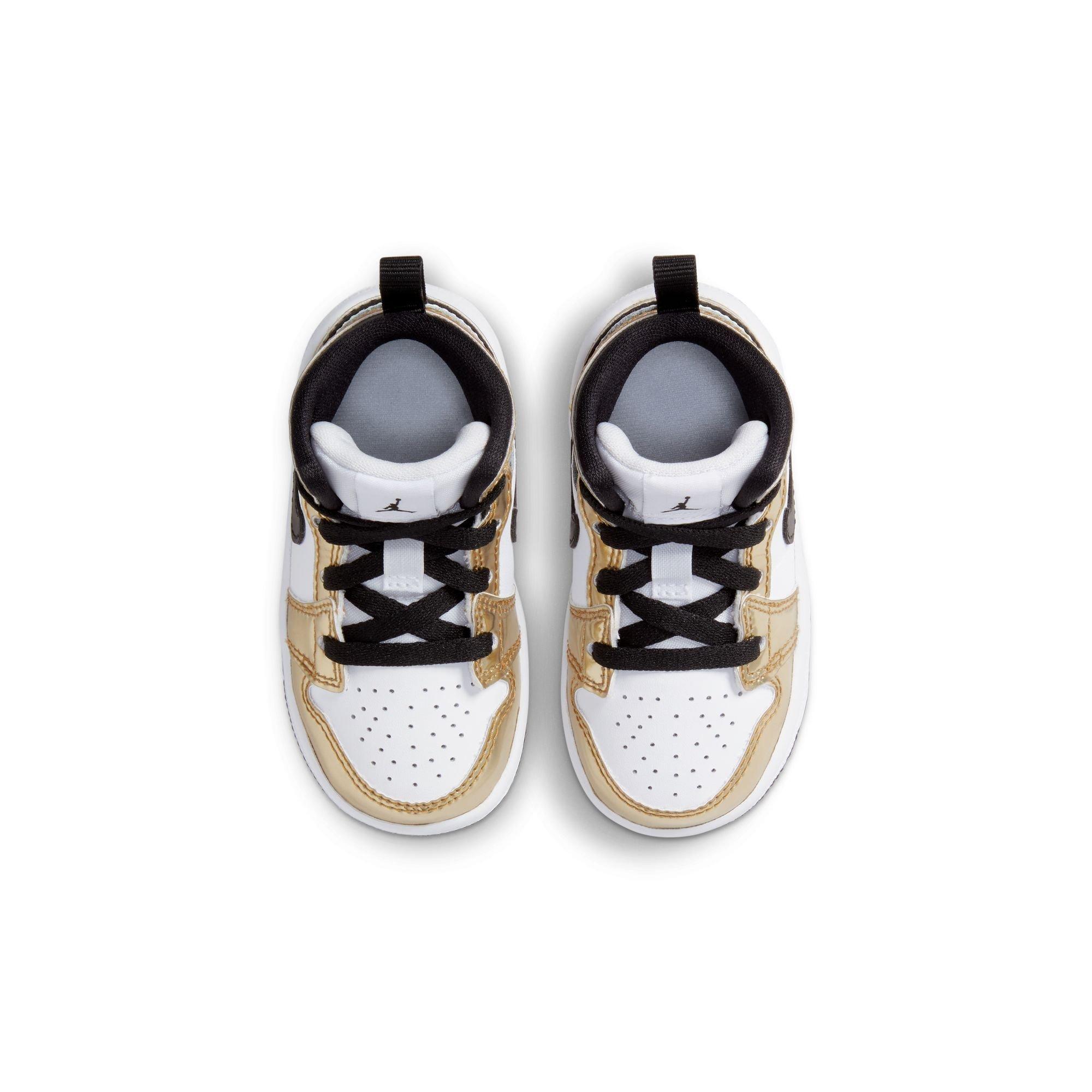 Jordan 1 Mid SE "Metallic Gold/Black/White" Toddler Boys' Shoe - GOLD/BLACK/WHITE Thumbnail View 6