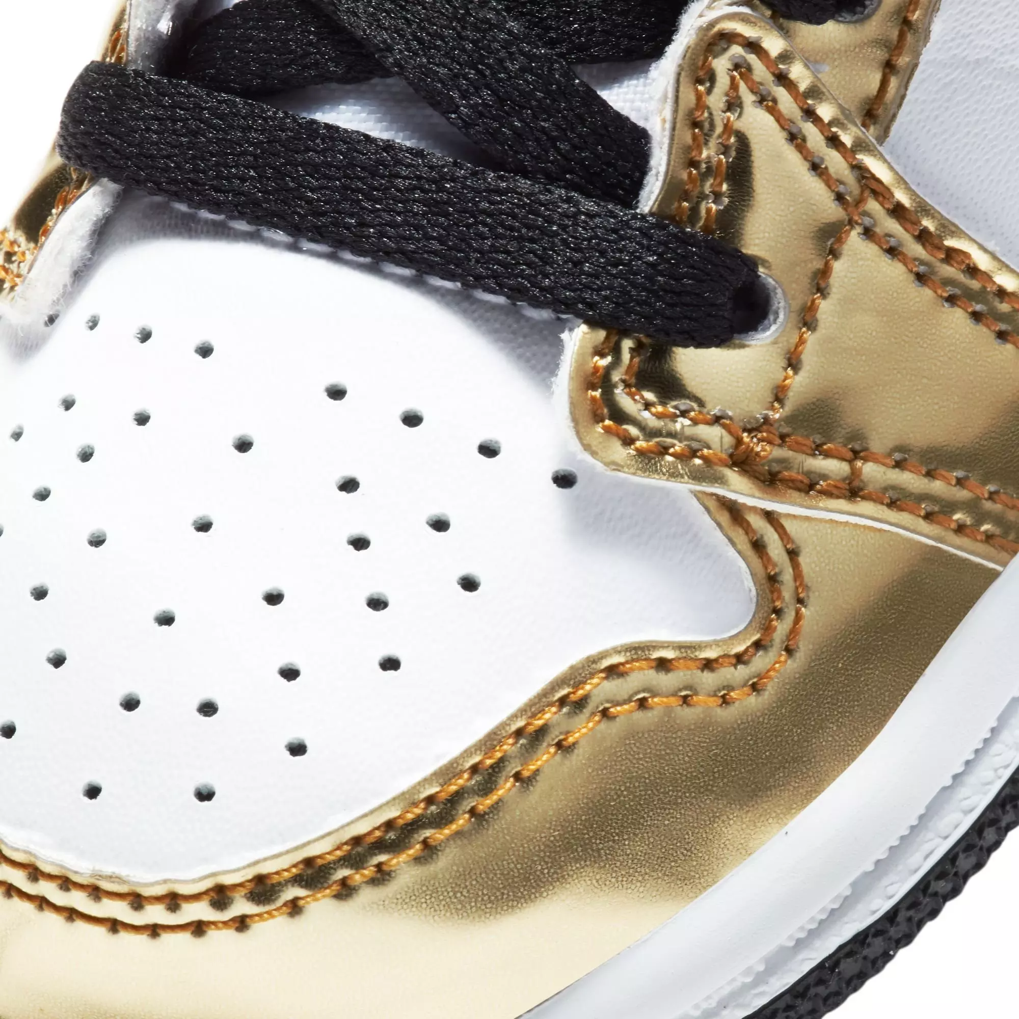 Jordan 1 Mid SE "Metallic Gold/Black/White" Toddler Boys' Shoe - GOLD/BLACK/WHITE