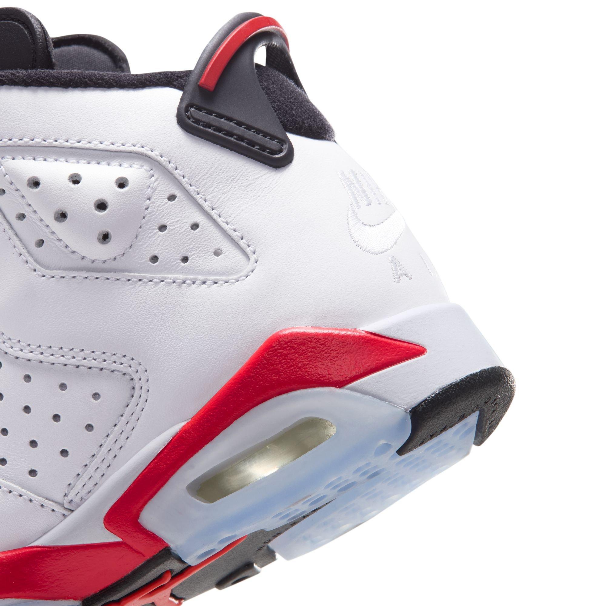 Jordan 6 Retro "White Infrared" Grade School Kids' Shoe - WHITE/LT CRIMSON/BLACK