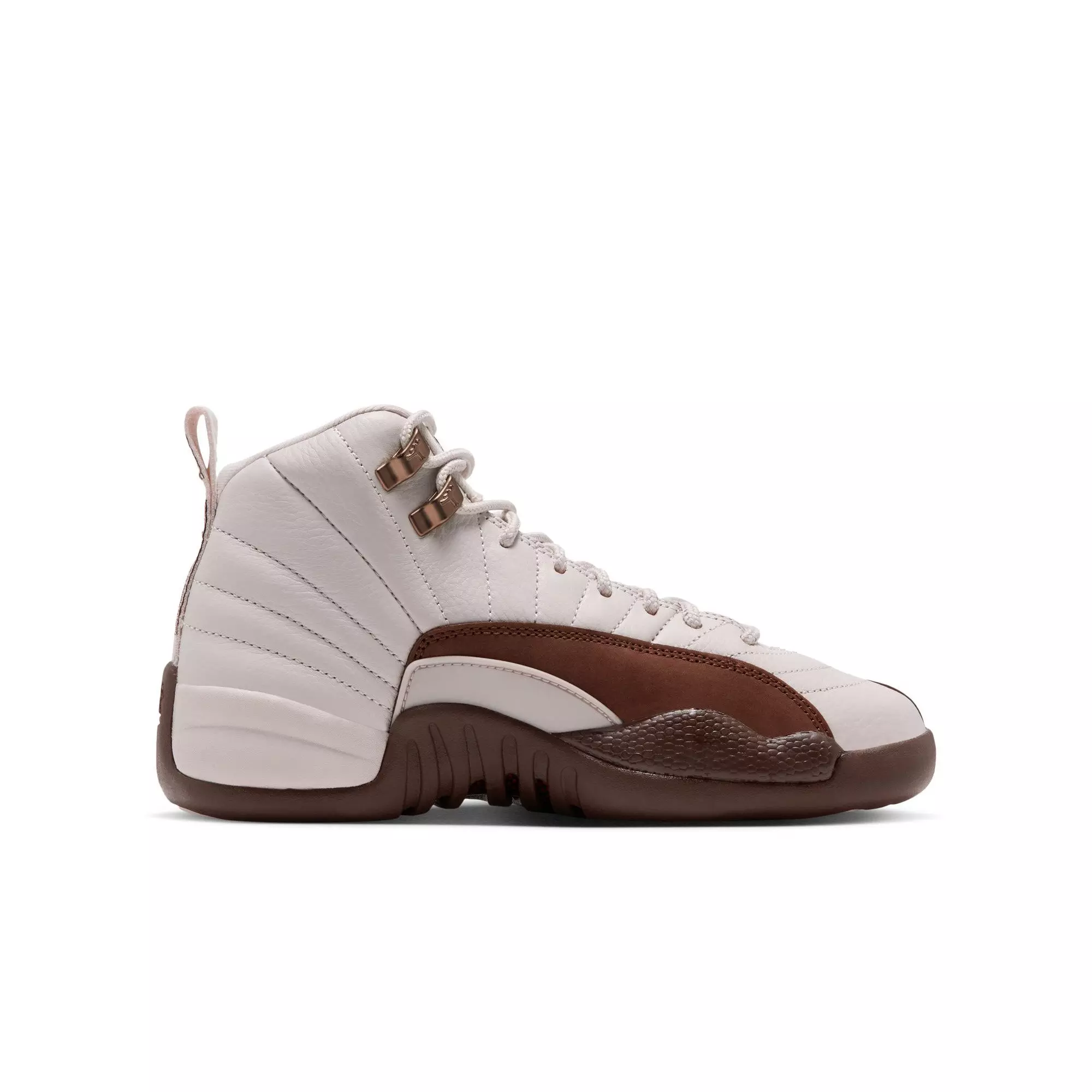 Jordan 12 Retro "Fireside" Grade School Kids' Shoe - LT OREWOOD BRN/CACAO WOW