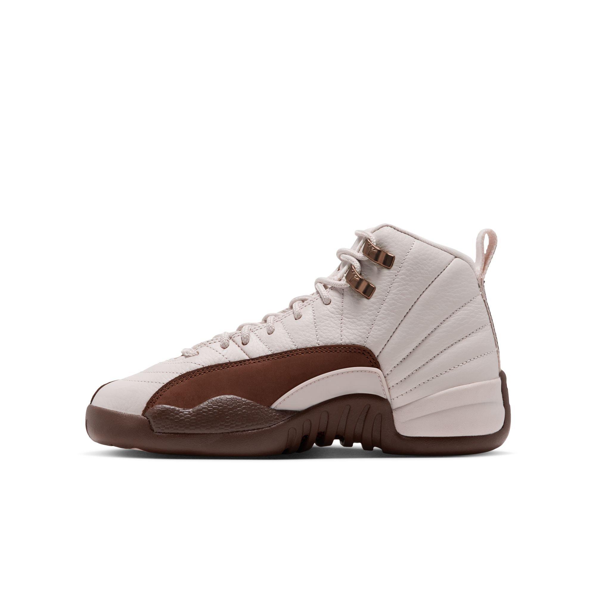 Jordan 12 Retro "Fireside" Grade School Kids' Shoe - LT OREWOOD BRN/CACAO WOW