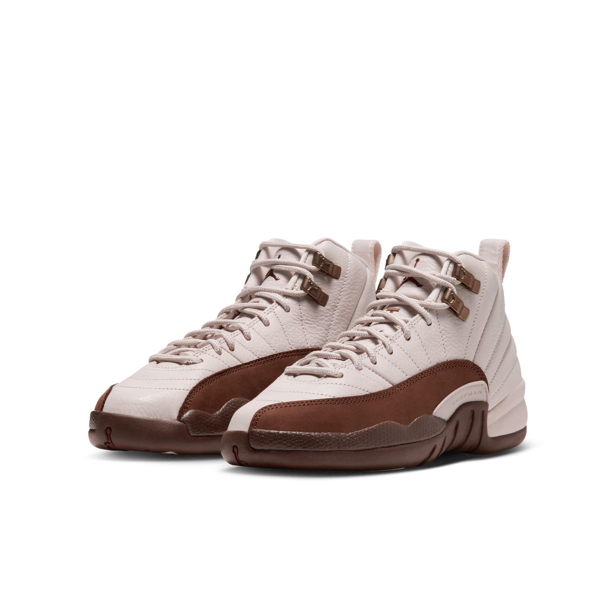 Jordan 12 Retro "Fireside" Grade School Kids' Shoe - LT OREWOOD BRN/CACAO WOW