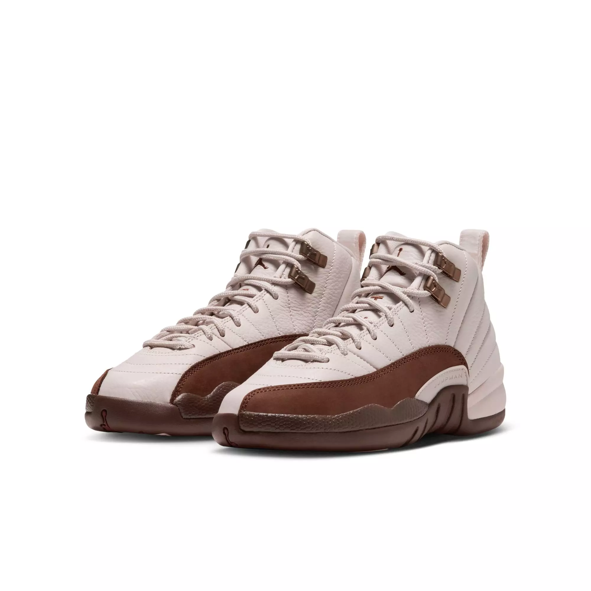 Jordan 12 Retro "Fireside" Grade School Kids' Shoe - LT OREWOOD BRN/CACAO WOW