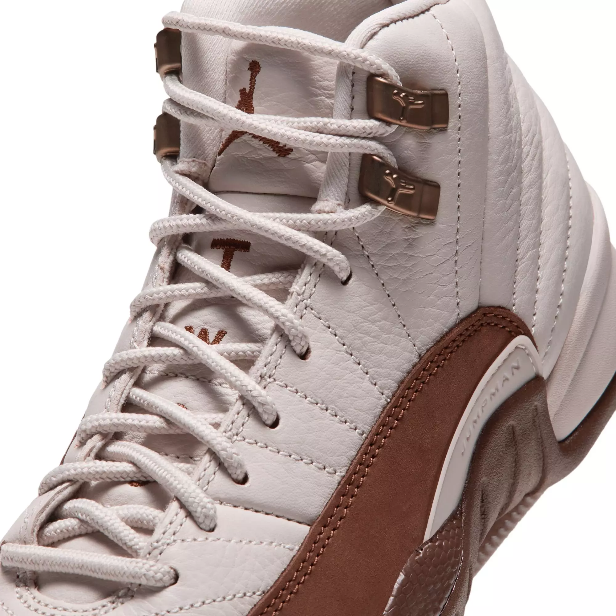 Jordan 12 Retro "Fireside" Grade School Kids' Shoe - LT OREWOOD BRN/CACAO WOW