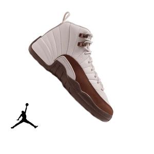Jordan 12 Retro "Fireside" Grade School Kids' Shoe - LT OREWOOD BRN/CACAO WOW