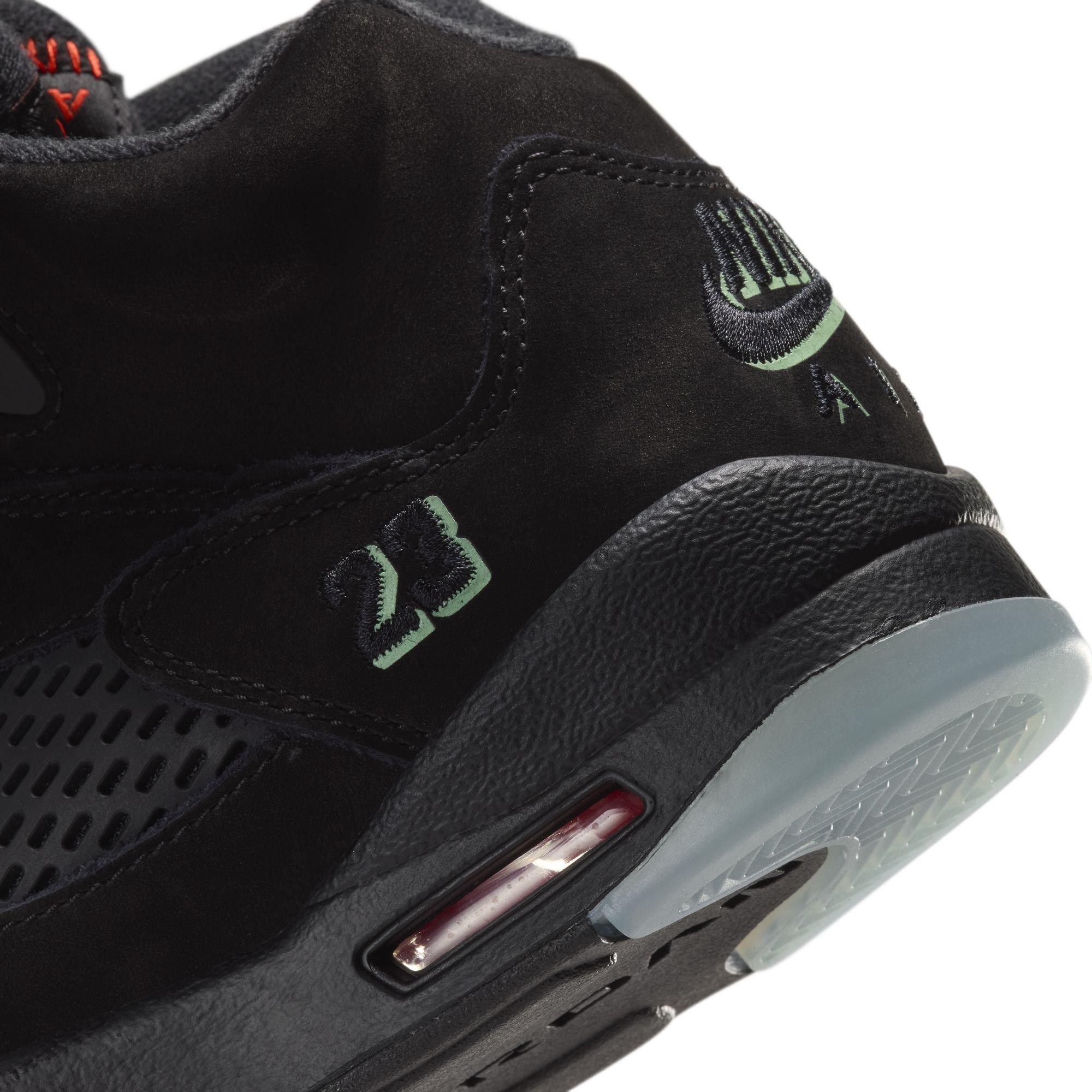 Jordan 5 Retro "Halloween" Grade School Kids' Shoe - BLACK/PICANTE RED/GLOW N THE DARK