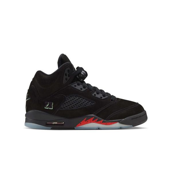 Jordan 5 Retro "Halloween" Grade School Kids' Shoe - BLACK/PICANTE RED/GLOW N THE DARK