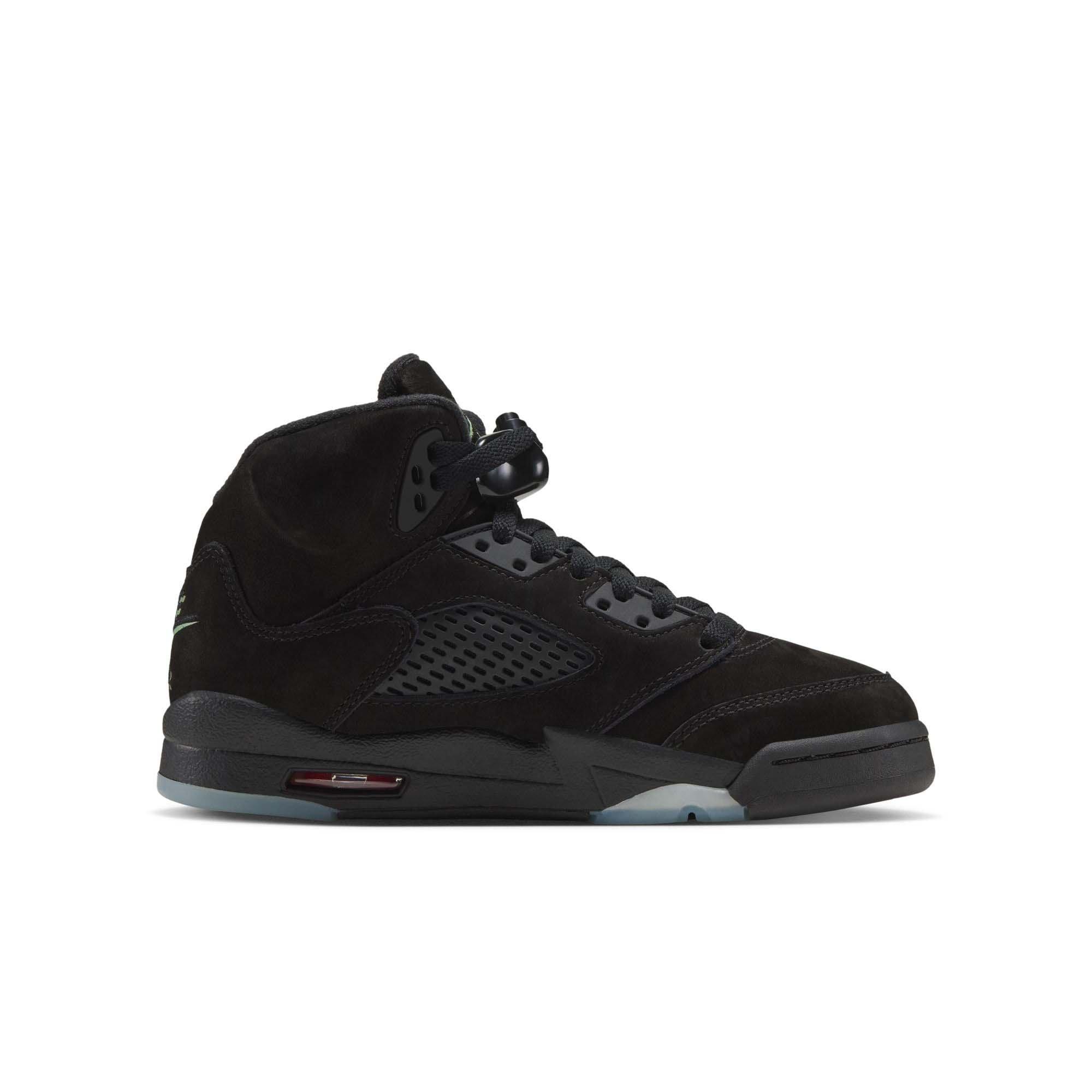 Jordan 5 Retro "Halloween" Grade School Kids' Shoe - BLACK/PICANTE RED/GLOW N THE DARK
