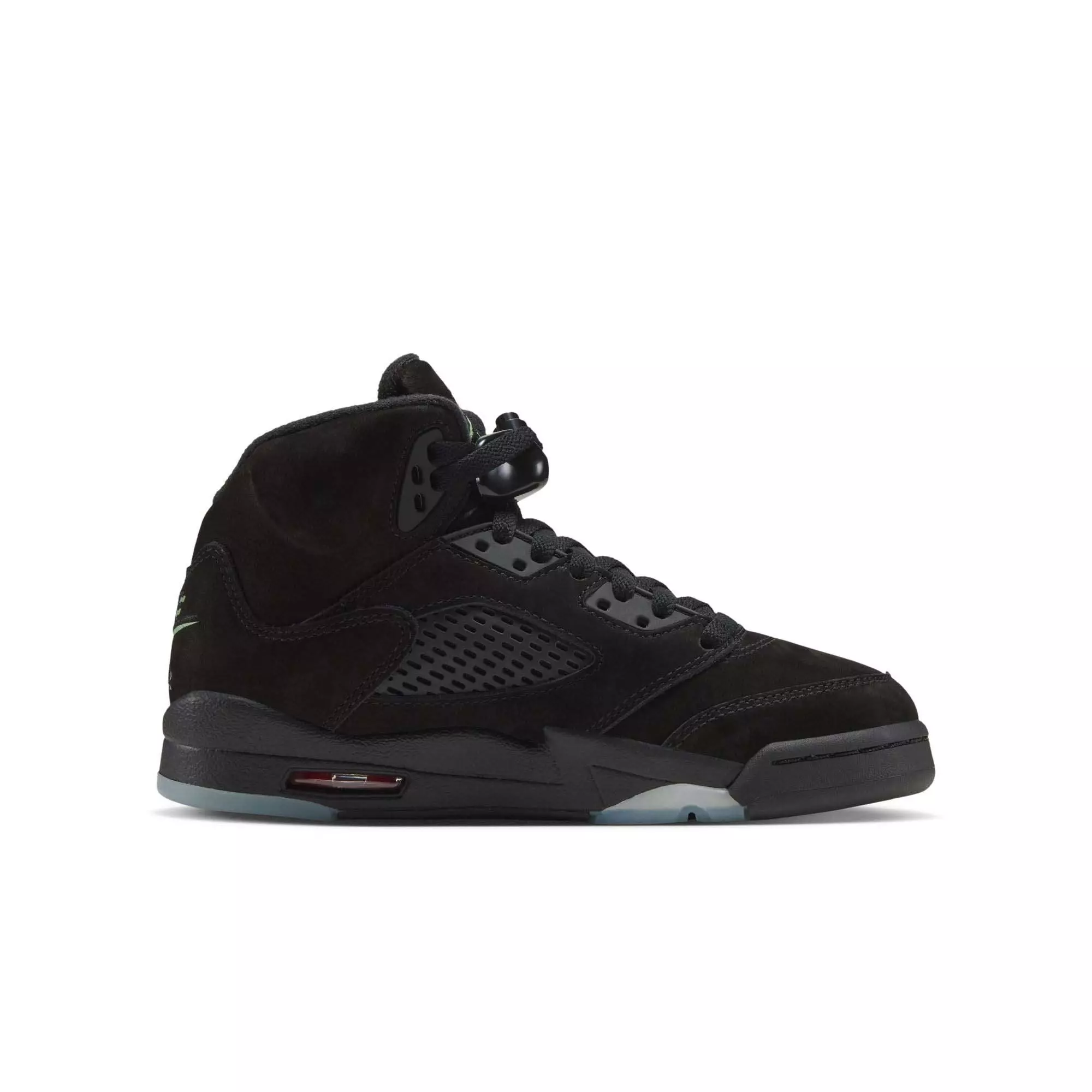 Jordan 5 Retro "Halloween" Grade School Kids' Shoe - BLACK/PICANTE RED/GLOW N THE DARK