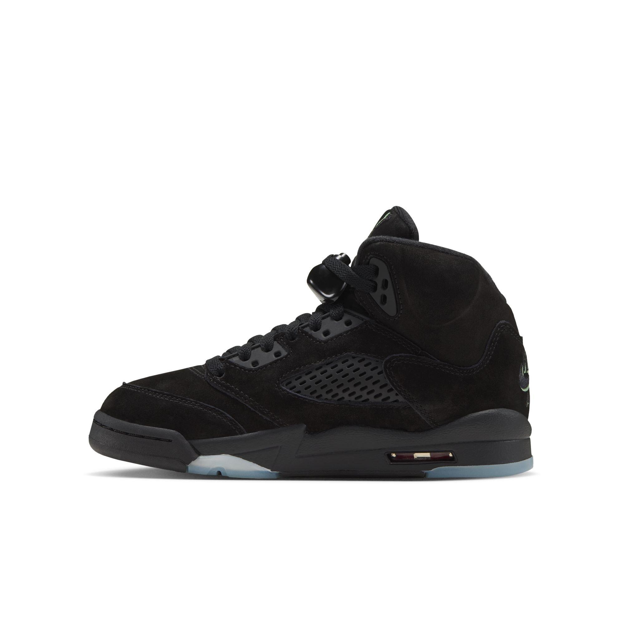 Jordan 5 Retro "Halloween" Grade School Kids' Shoe - BLACK/PICANTE RED/GLOW N THE DARK