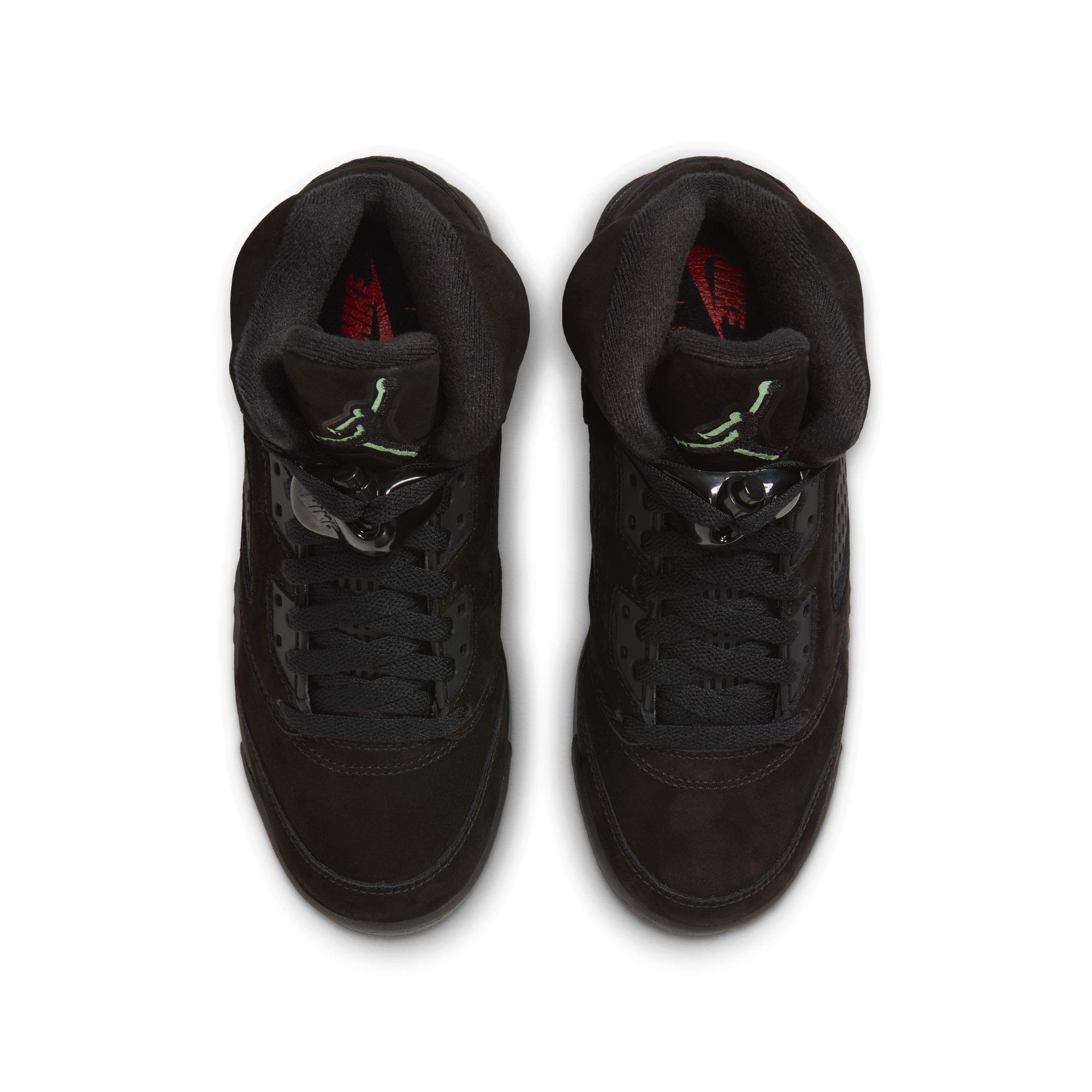 Jordan 5 Retro "Halloween" Grade School Kids' Shoe - BLACK/PICANTE RED/GLOW N THE DARK
