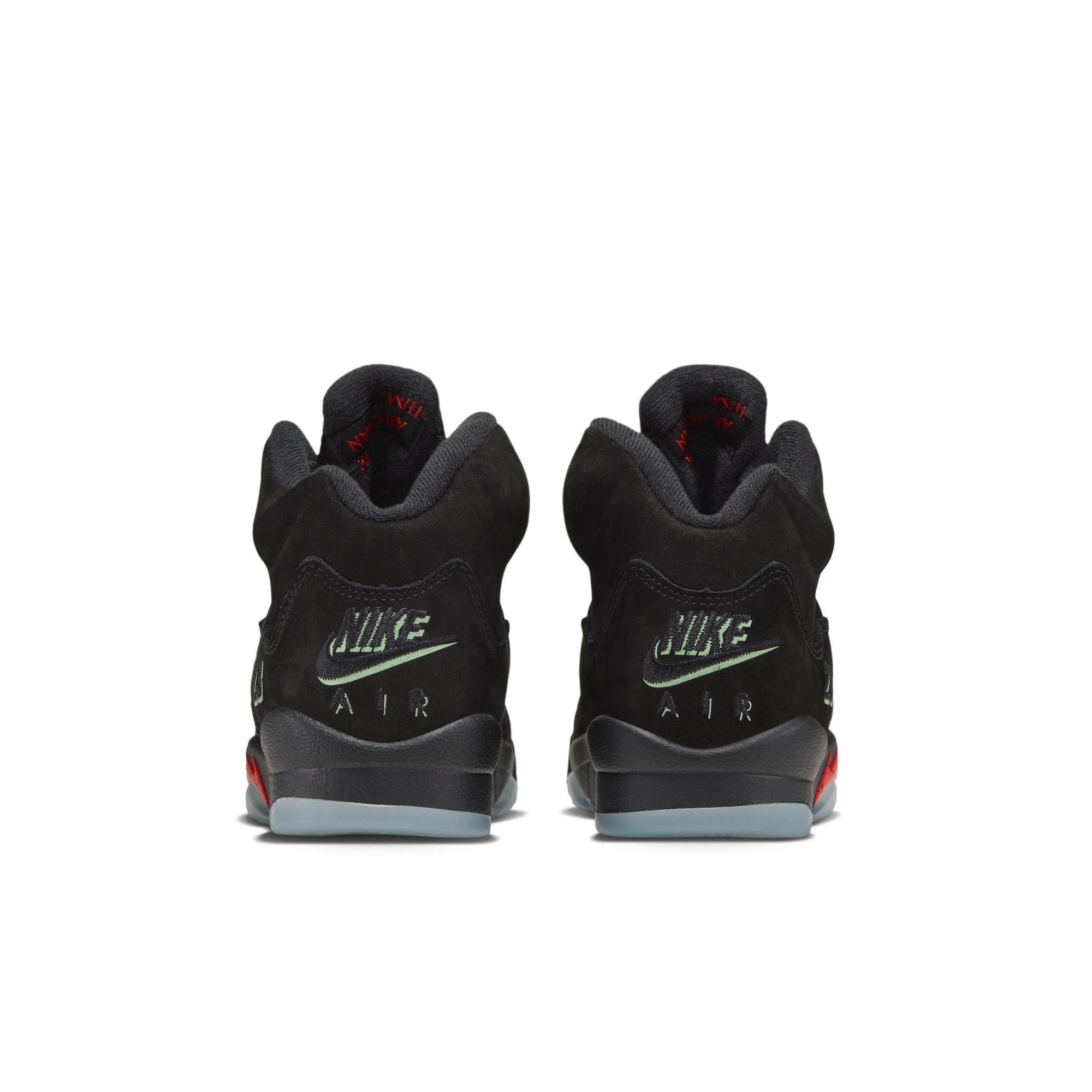 Jordan 5 Retro "Halloween" Grade School Kids' Shoe - BLACK/PICANTE RED/GLOW N THE DARK