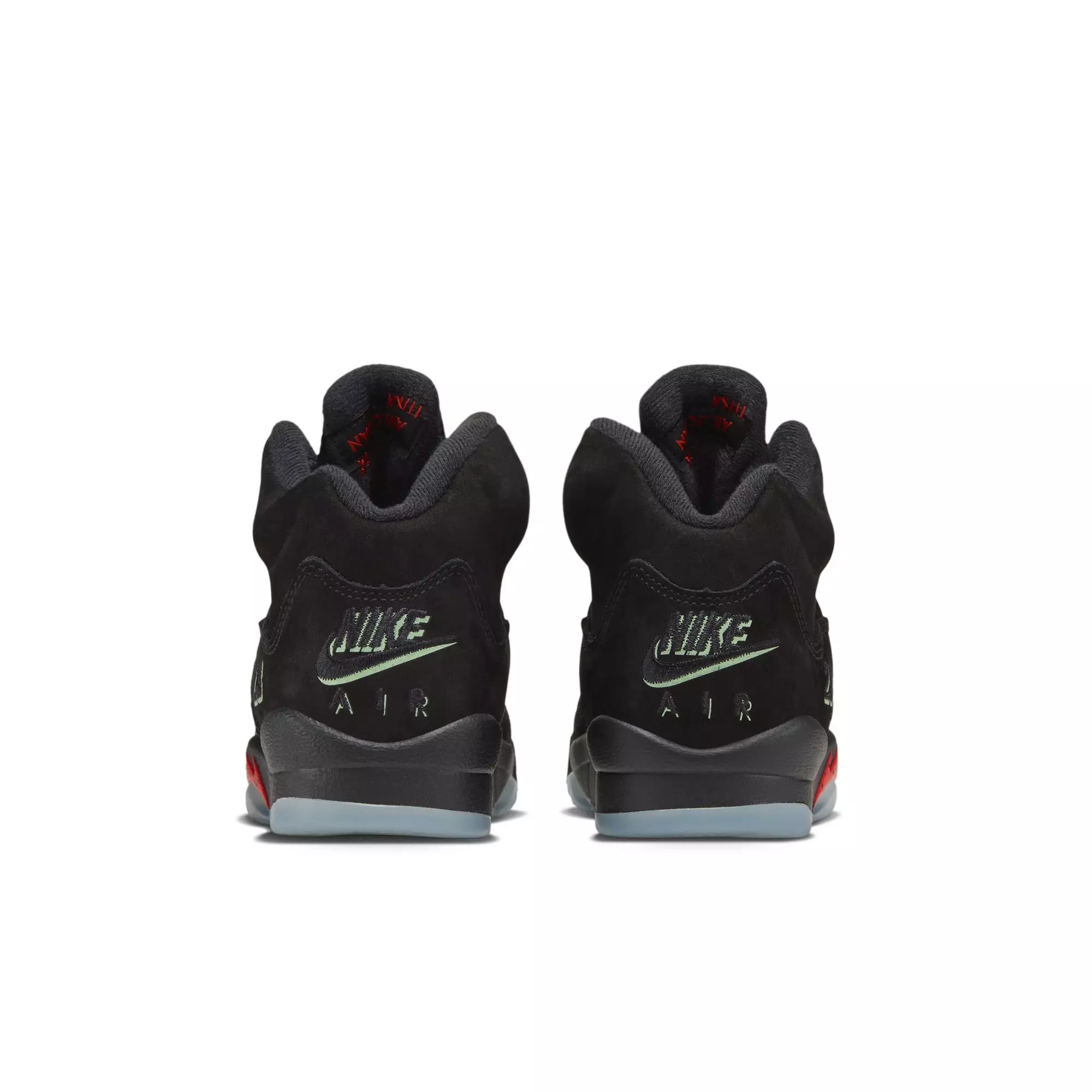 Jordan 5 Retro "Halloween" Grade School Kids' Shoe - BLACK/PICANTE RED/GLOW N THE DARK