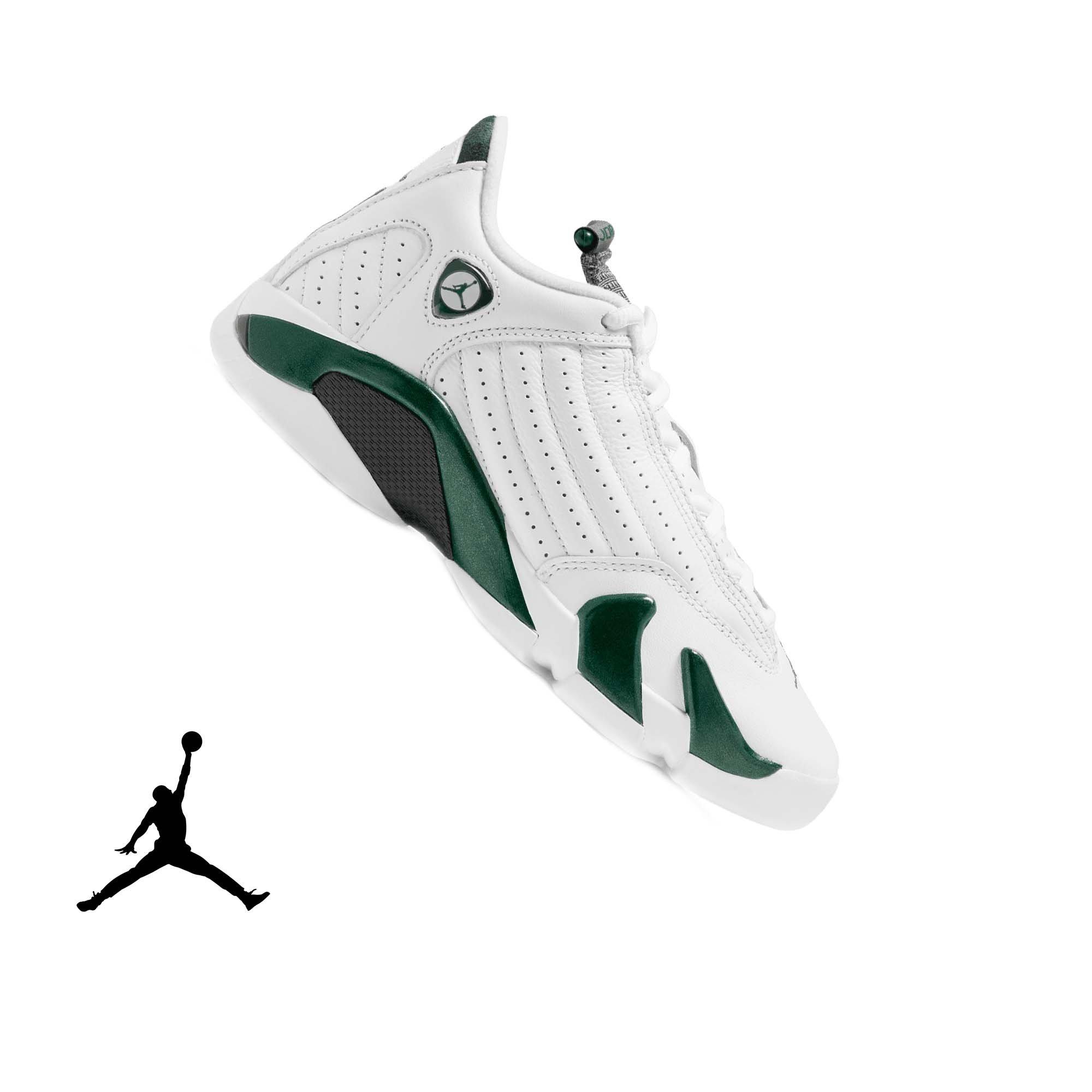 Jordan 14 Retro "Forest Green" Grade School Kids' Shoe - GORGE GREEN/LT GRAPHITE/WHITE