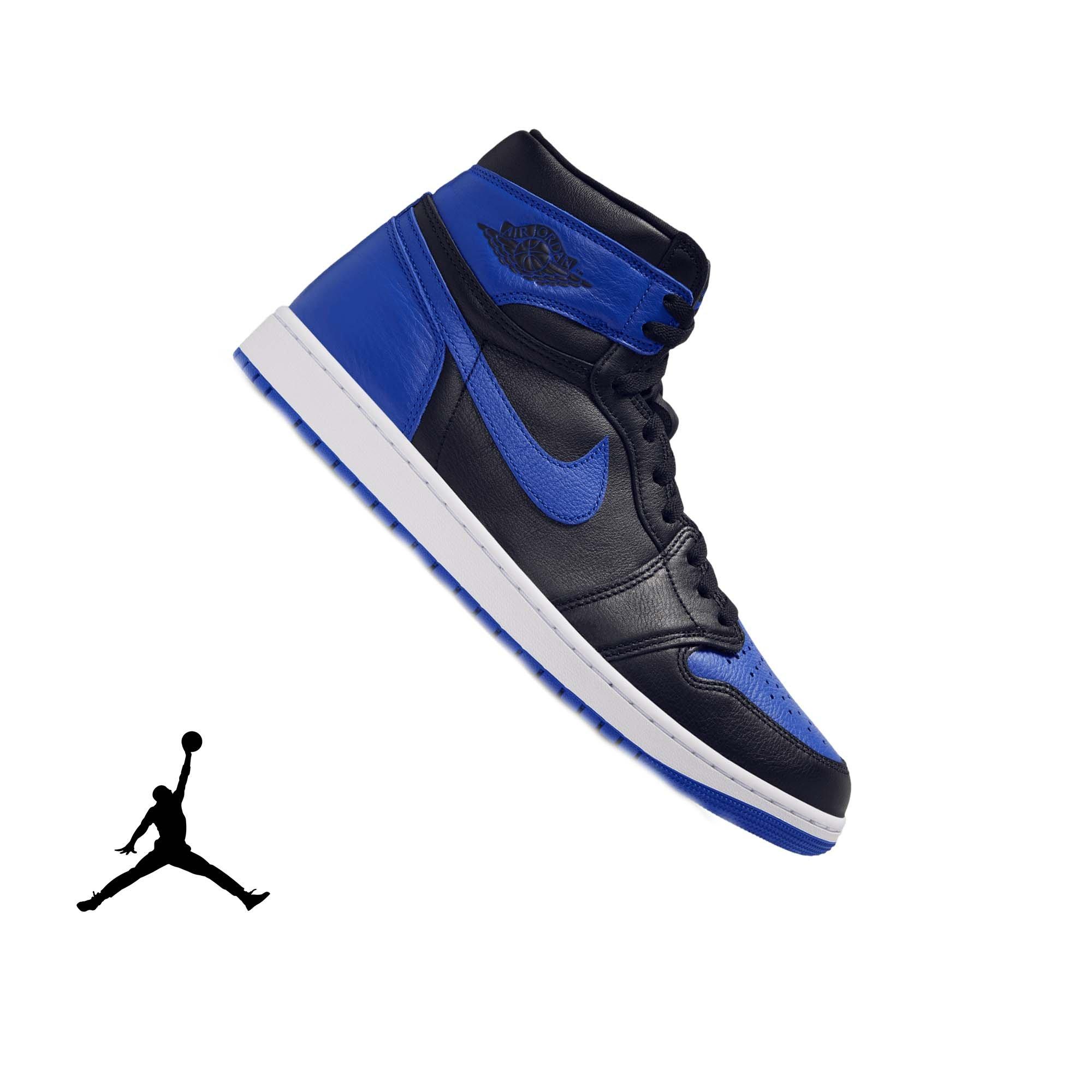 Jordan 1 Retro High OG "Royal" Grade School Kids' Shoe - BLACK/GAME ROYAL/WHITE