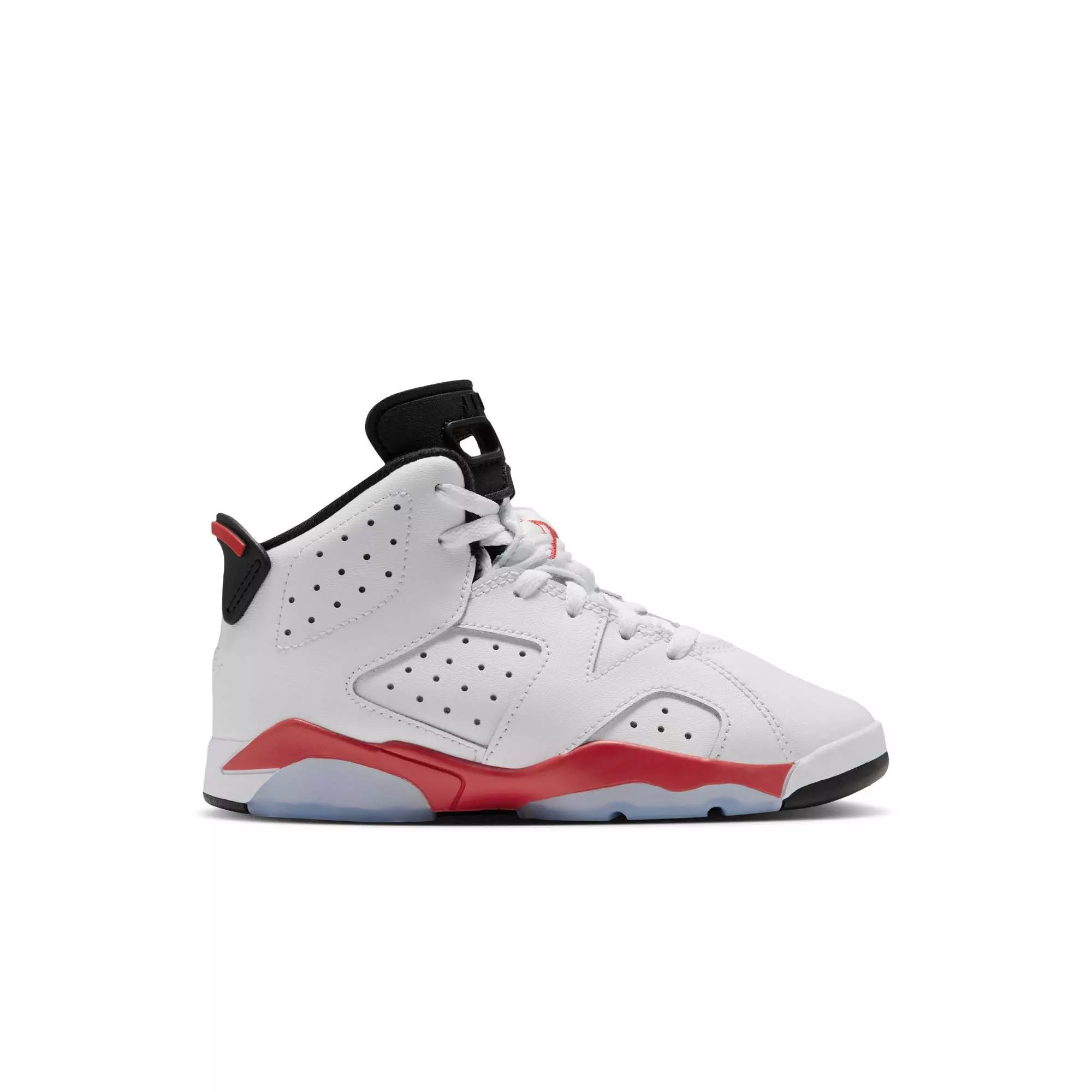 Jordan 6 Retro "White Infrared" Preschool Kids' Shoe - WHITE/LT CRIMSON/BLACK