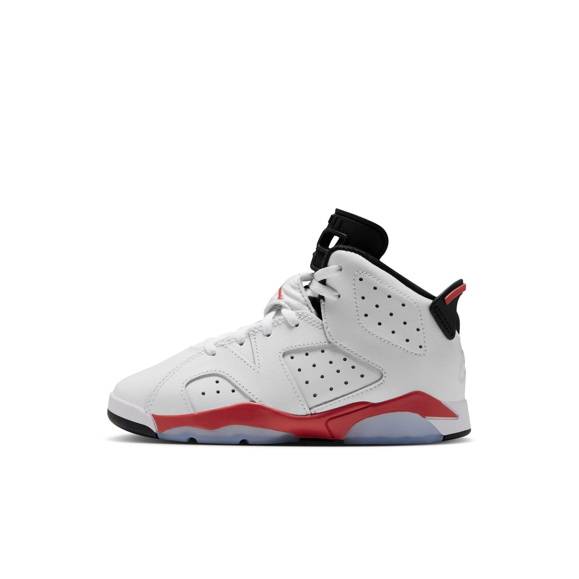 Jordan 6 Retro "White Infrared" Preschool Kids' Shoe - WHITE/LT CRIMSON/BLACK