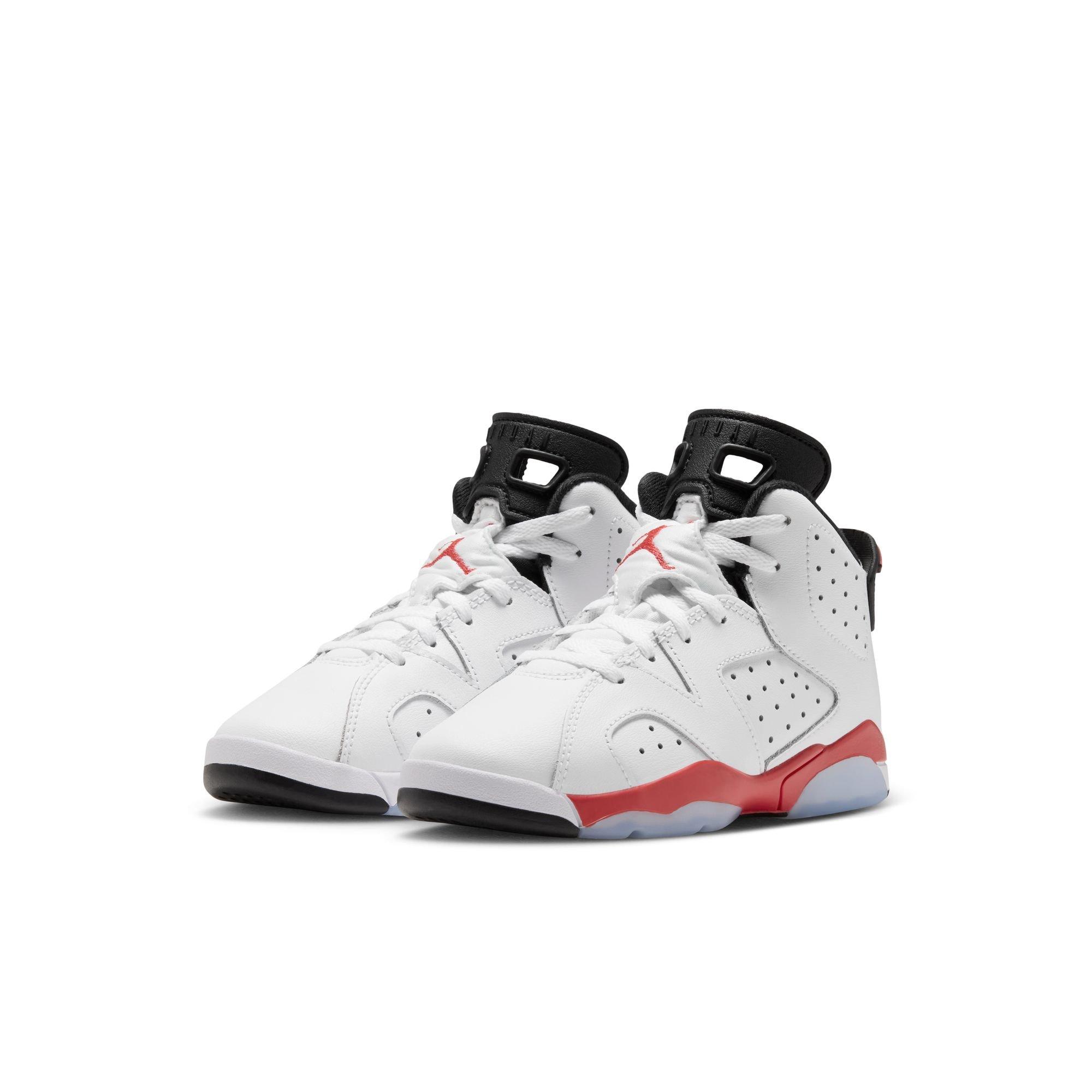 Jordan 6 Retro "White Infrared" Preschool Kids' Shoe - WHITE/LT CRIMSON/BLACK
