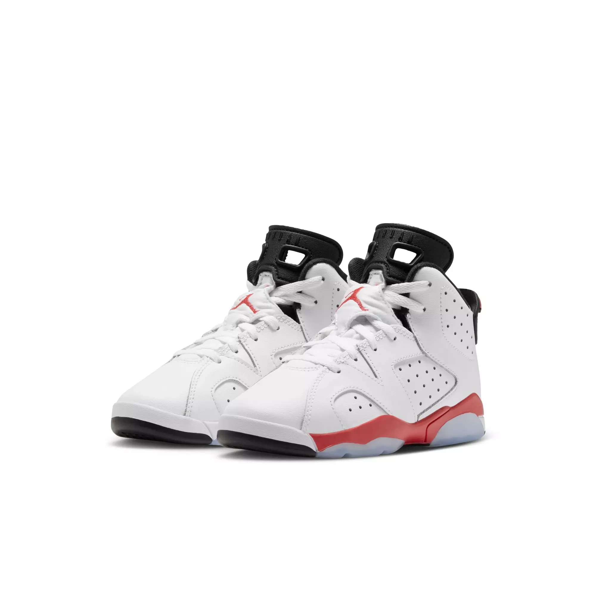 Jordan 6 Retro "White Infrared" Preschool Kids' Shoe - WHITE/LT CRIMSON/BLACK