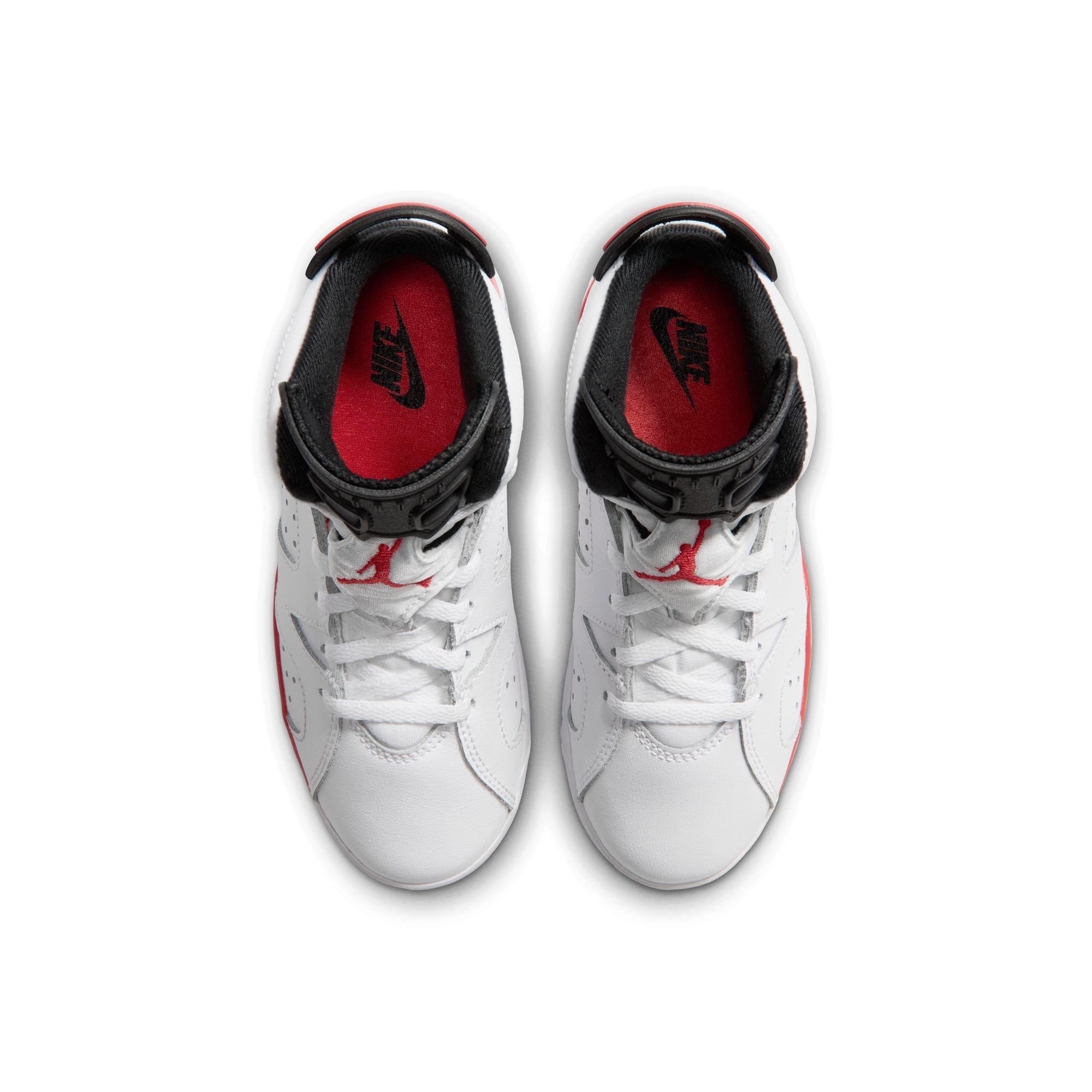 Jordan 6 Retro "White Infrared" Preschool Kids' Shoe - WHITE/LT CRIMSON/BLACK