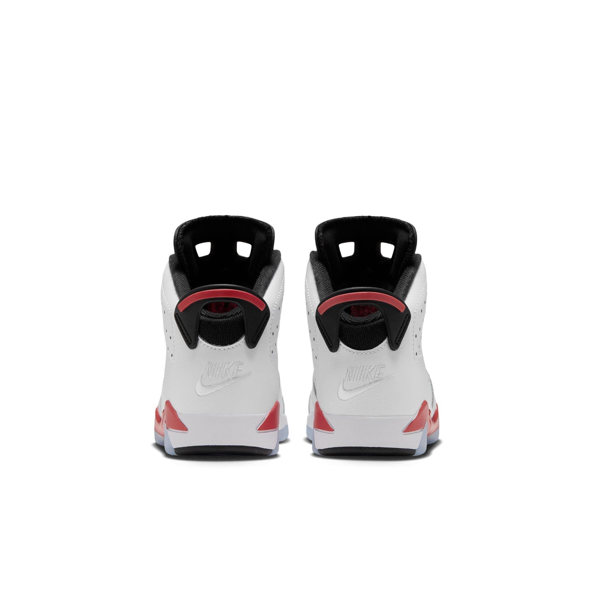 Jordan 6 Retro "White Infrared" Preschool Kids' Shoe - WHITE/LT CRIMSON/BLACK