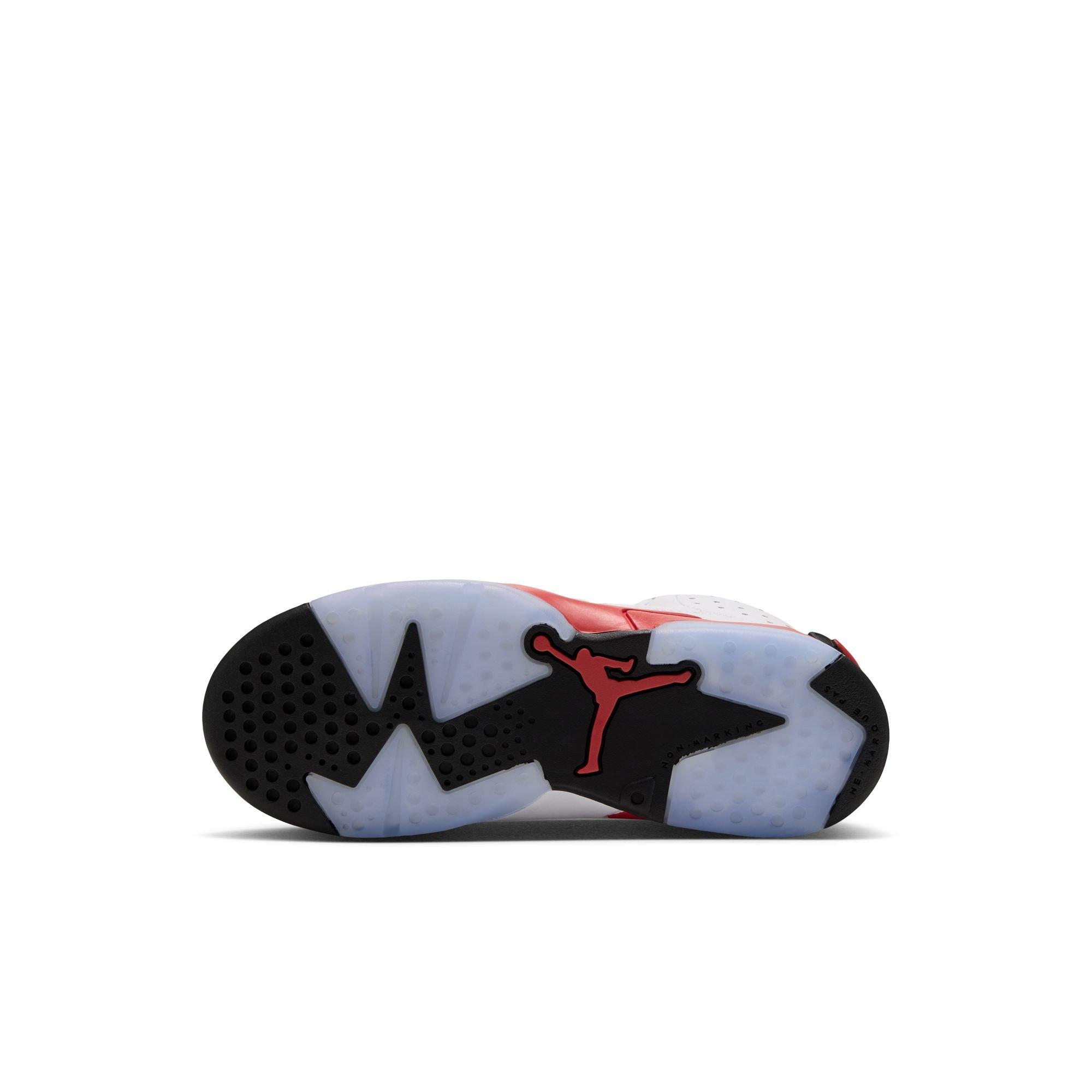 Jordan 6 Retro "White Infrared" Preschool Kids' Shoe - WHITE/LT CRIMSON/BLACK