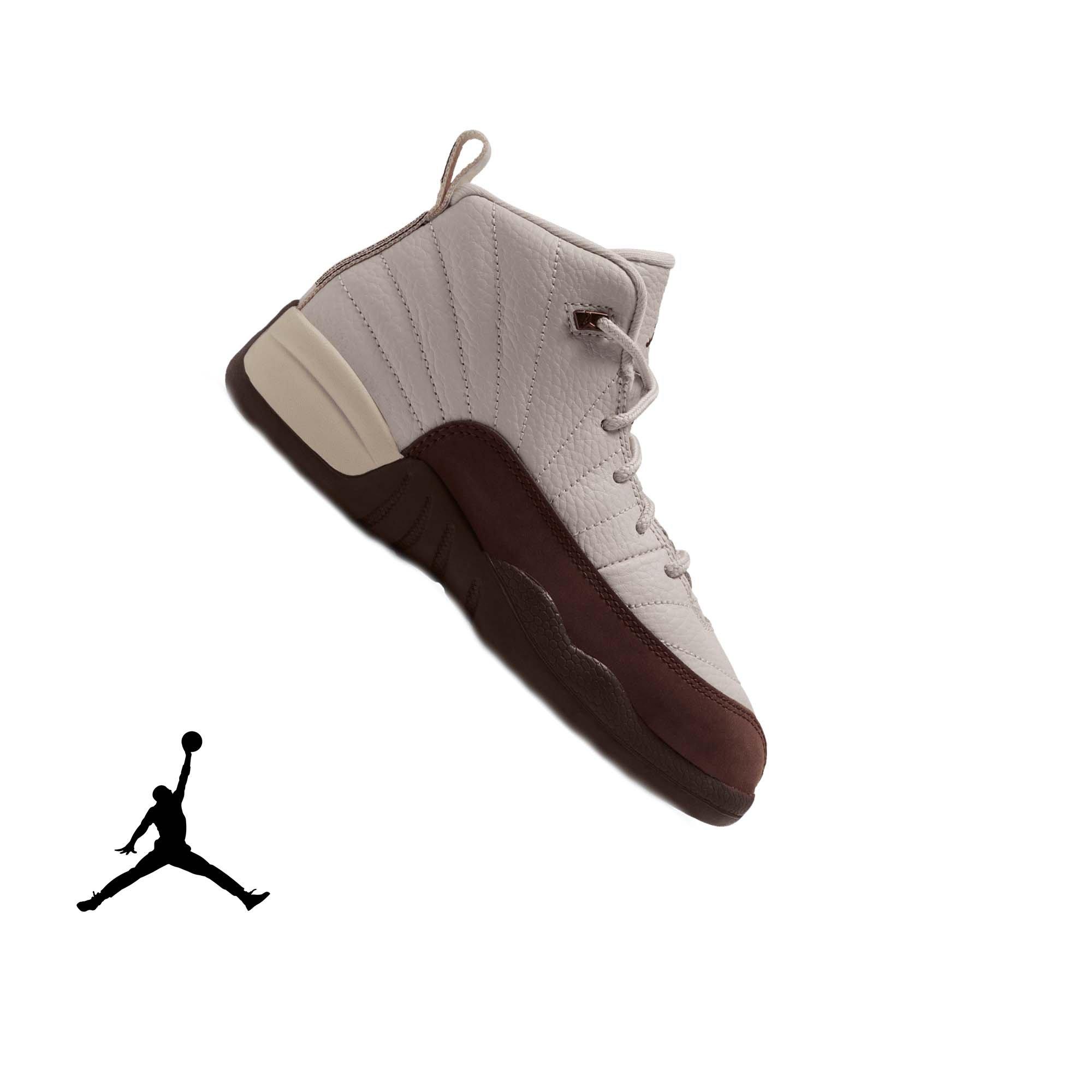 Jordan 12 Retro "Fireside" Preschool Kids' Shoe - LT OREWOOD BRN/CACAO WOW